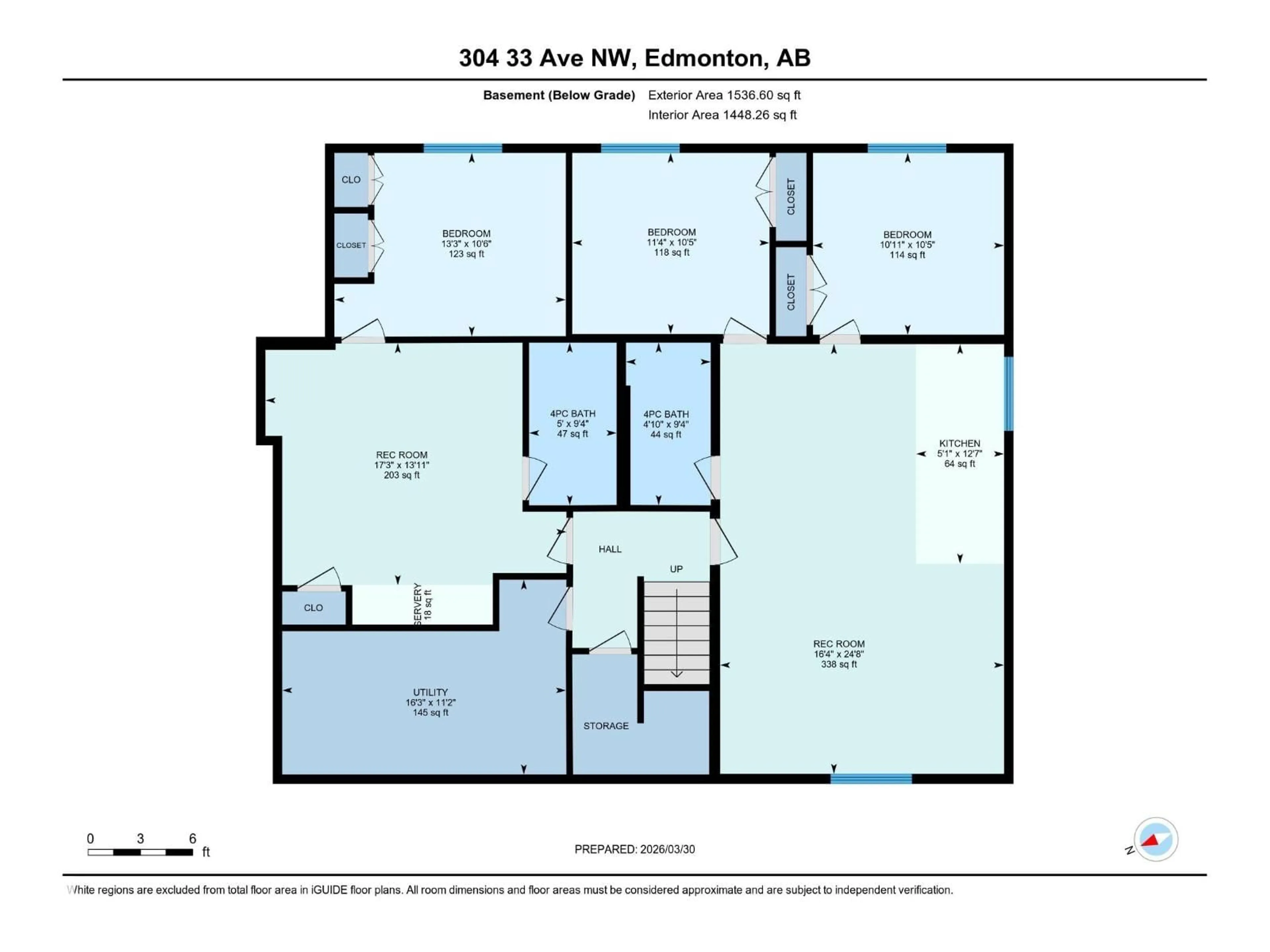 Floor plan for 304 33 AV, Edmonton Alberta T6T2V8