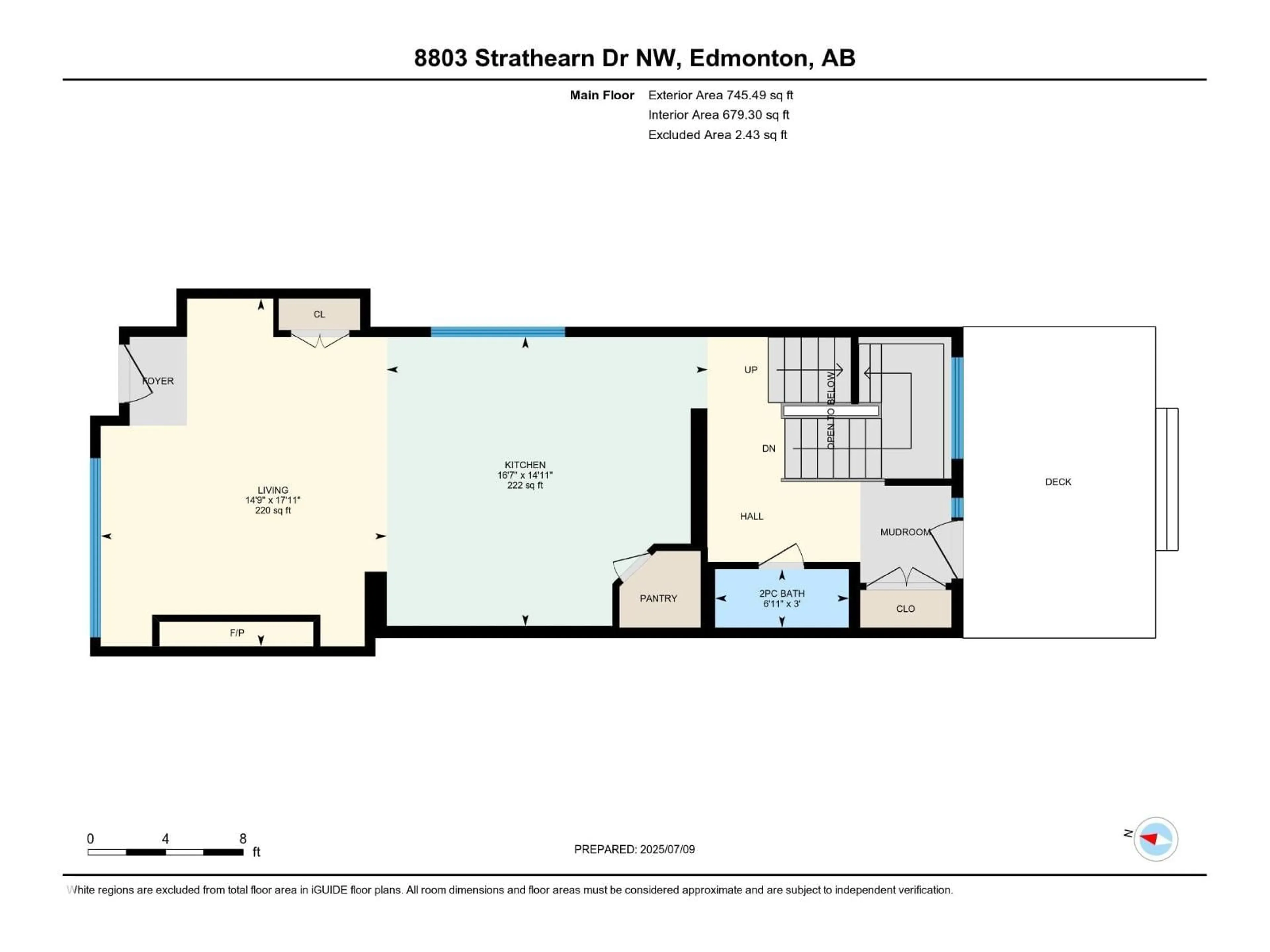 Floor plan for 8803 STRATHEARN DR, Edmonton Alberta T6C4C8