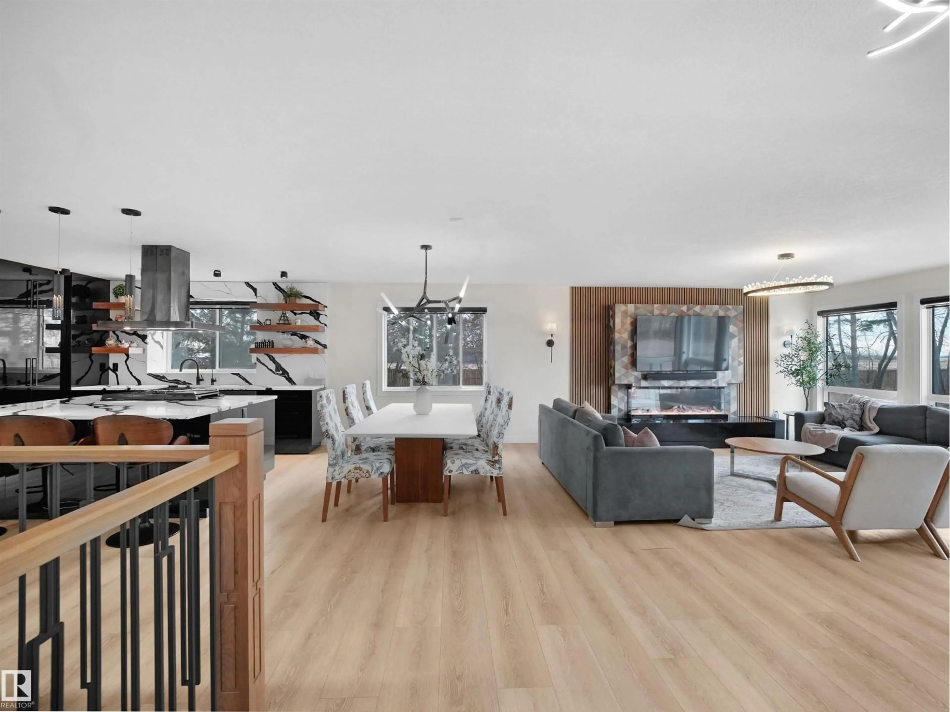 Open concept kitchen, wood/laminate floor for 55005 RGE 241 RD, Rural Sturgeon County Alberta T8T1W3