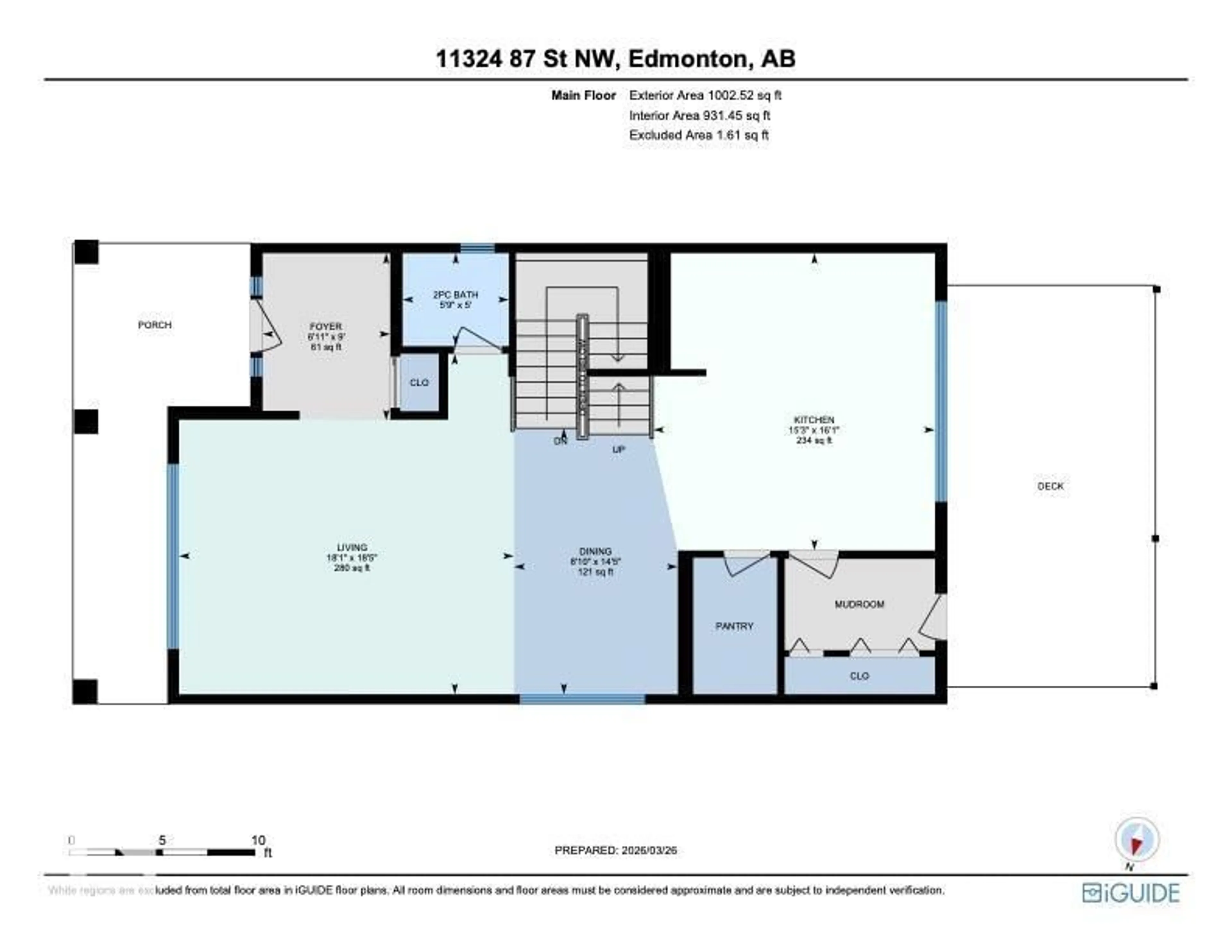 Floor plan for NW - 11324 87 ST, Edmonton Alberta T5B3L9