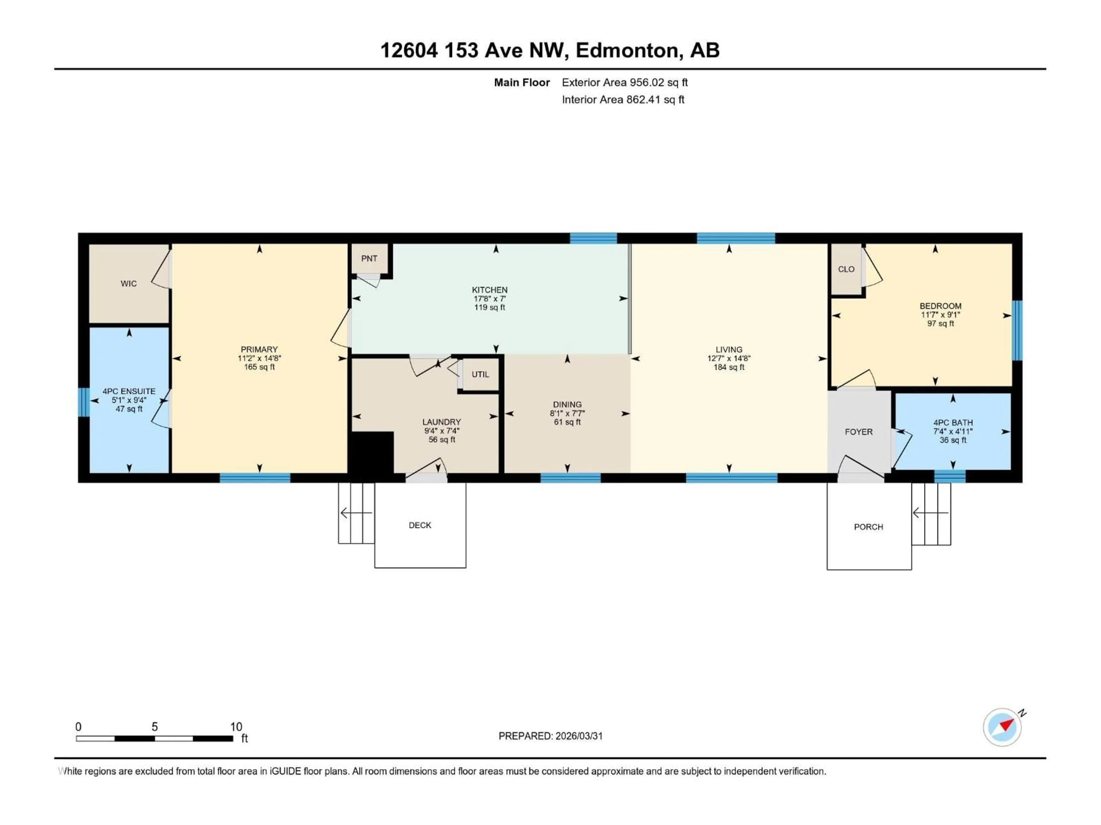 Floor plan for #105 - 12604 153 AV, Edmonton Alberta T5X4M7