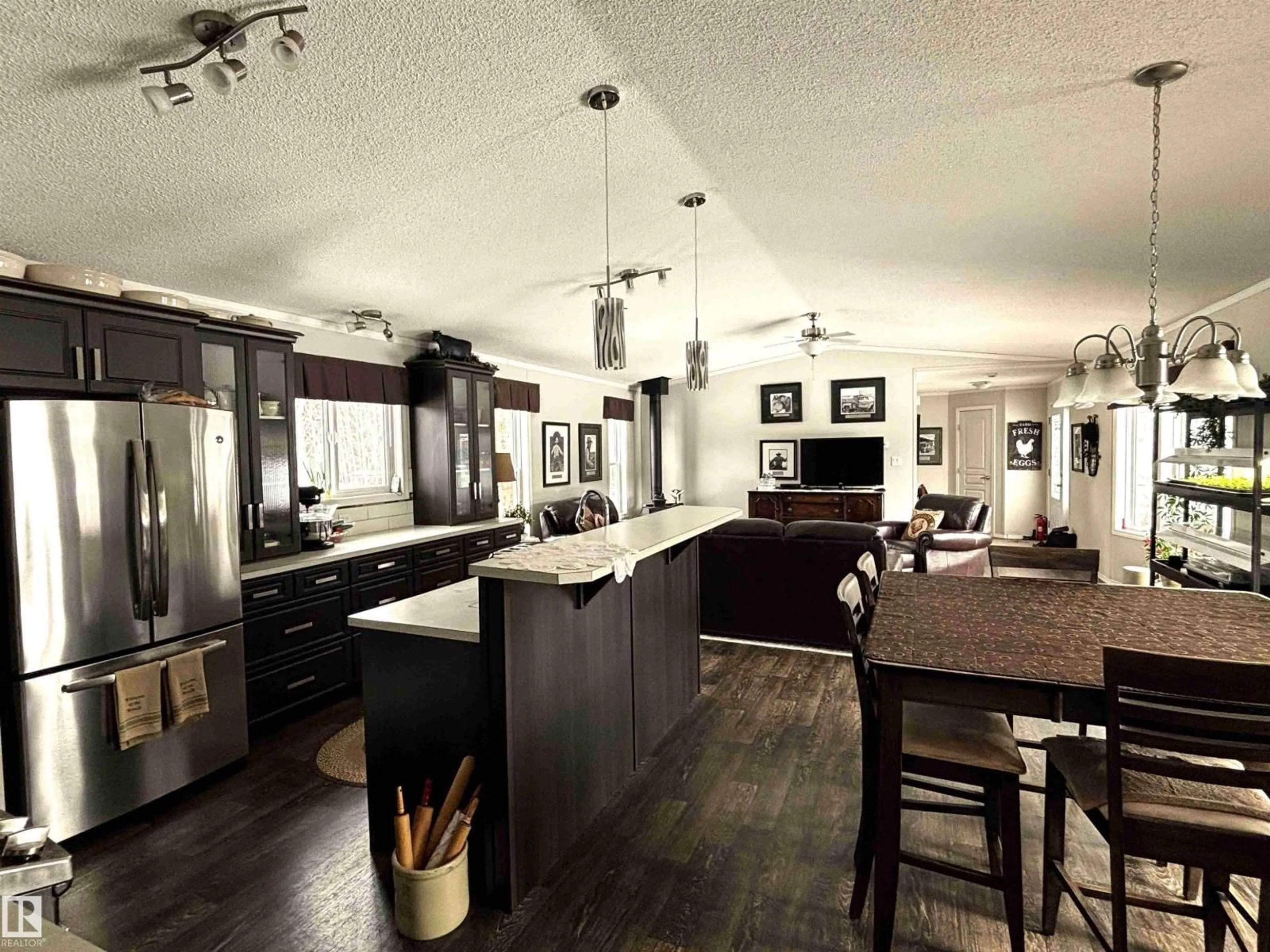 Open concept kitchen, wood/laminate floor for 463025 RGE ROAD 40 A, Rural Wetaskiwin County Alberta T0C2X0