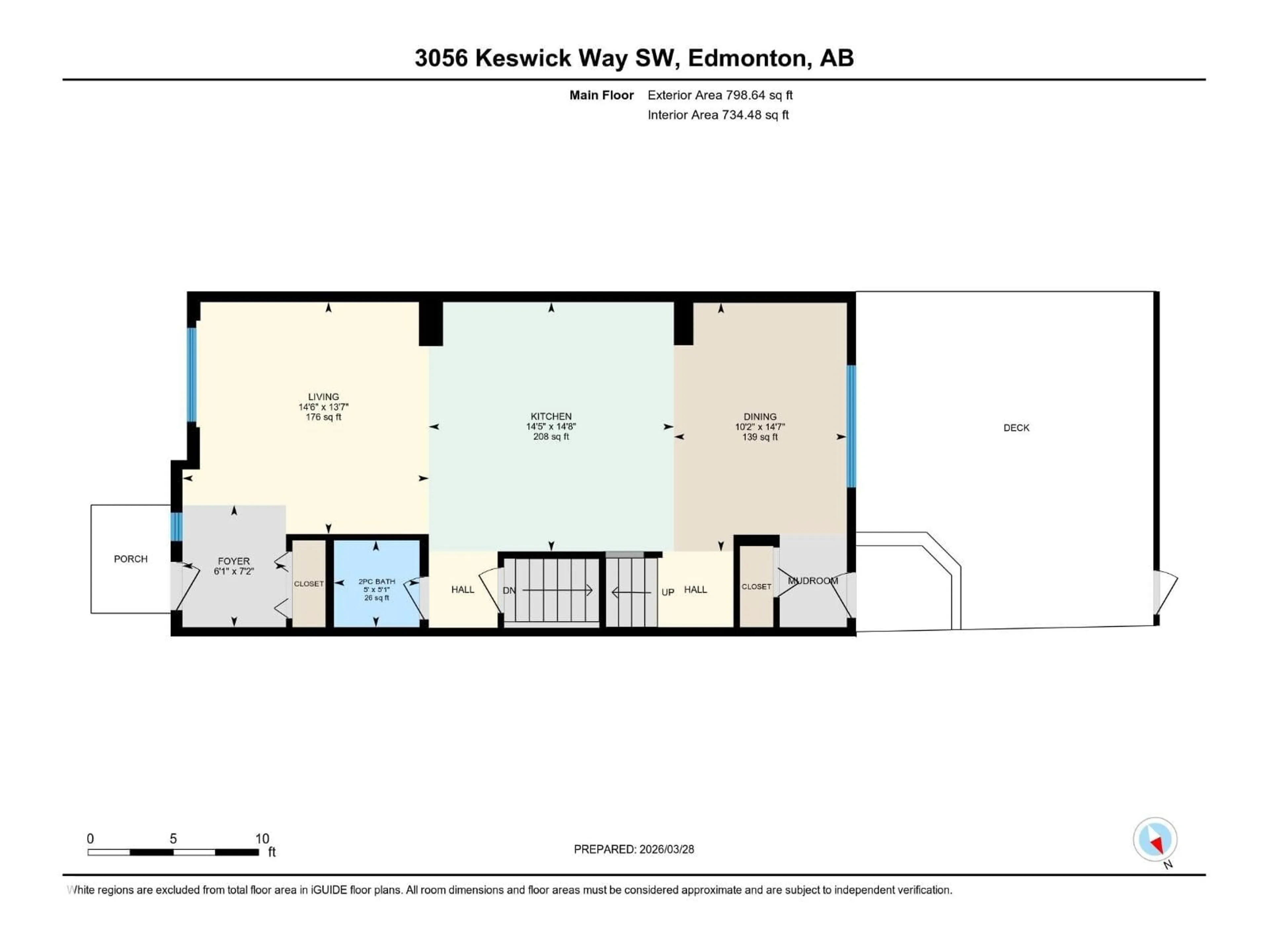 Floor plan for SW - 3056 KESWICK WY, Edmonton Alberta T6W2R2