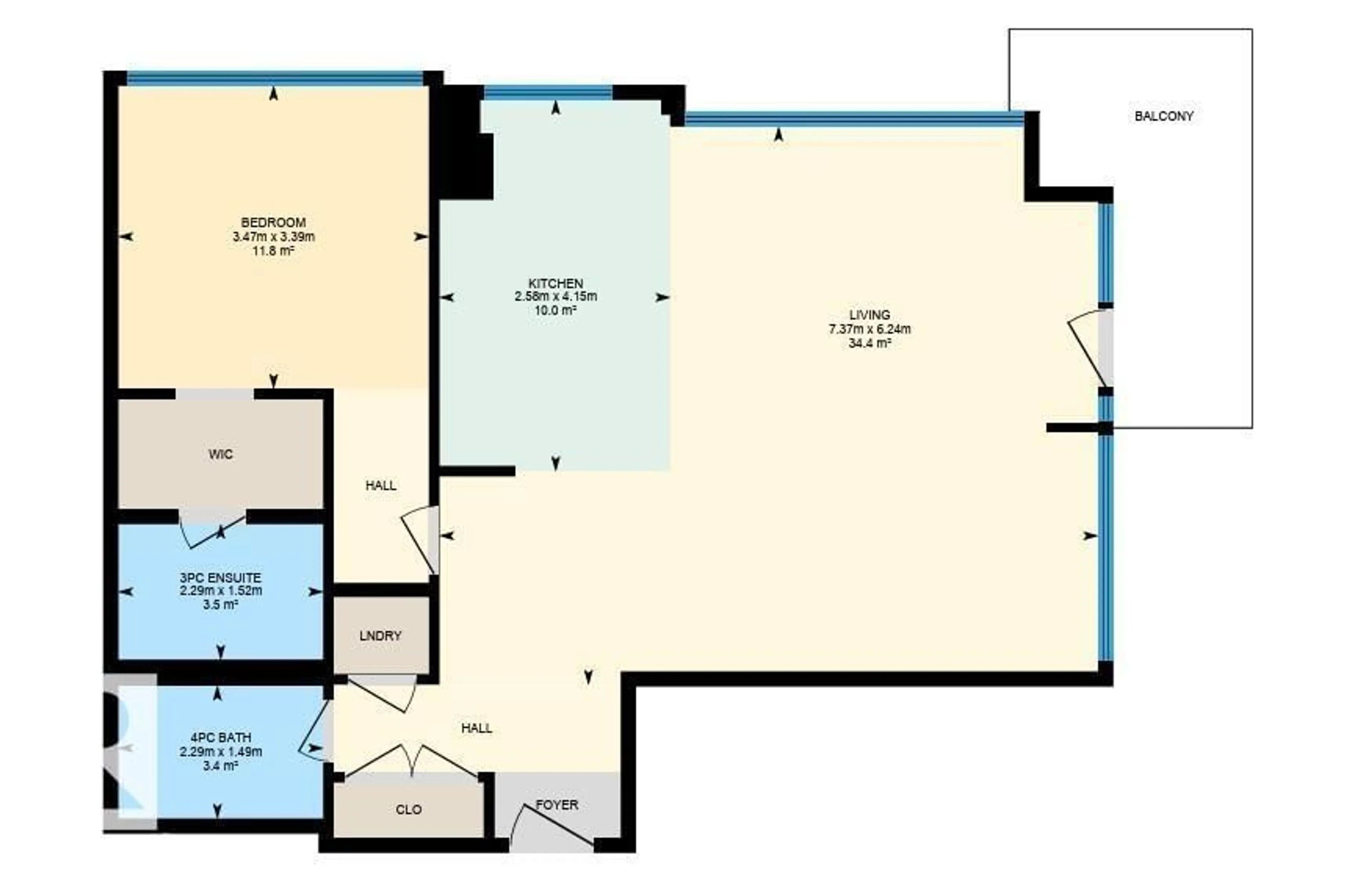Floor plan for 10238 - 2107 103 ST, Edmonton Alberta T5J0G6