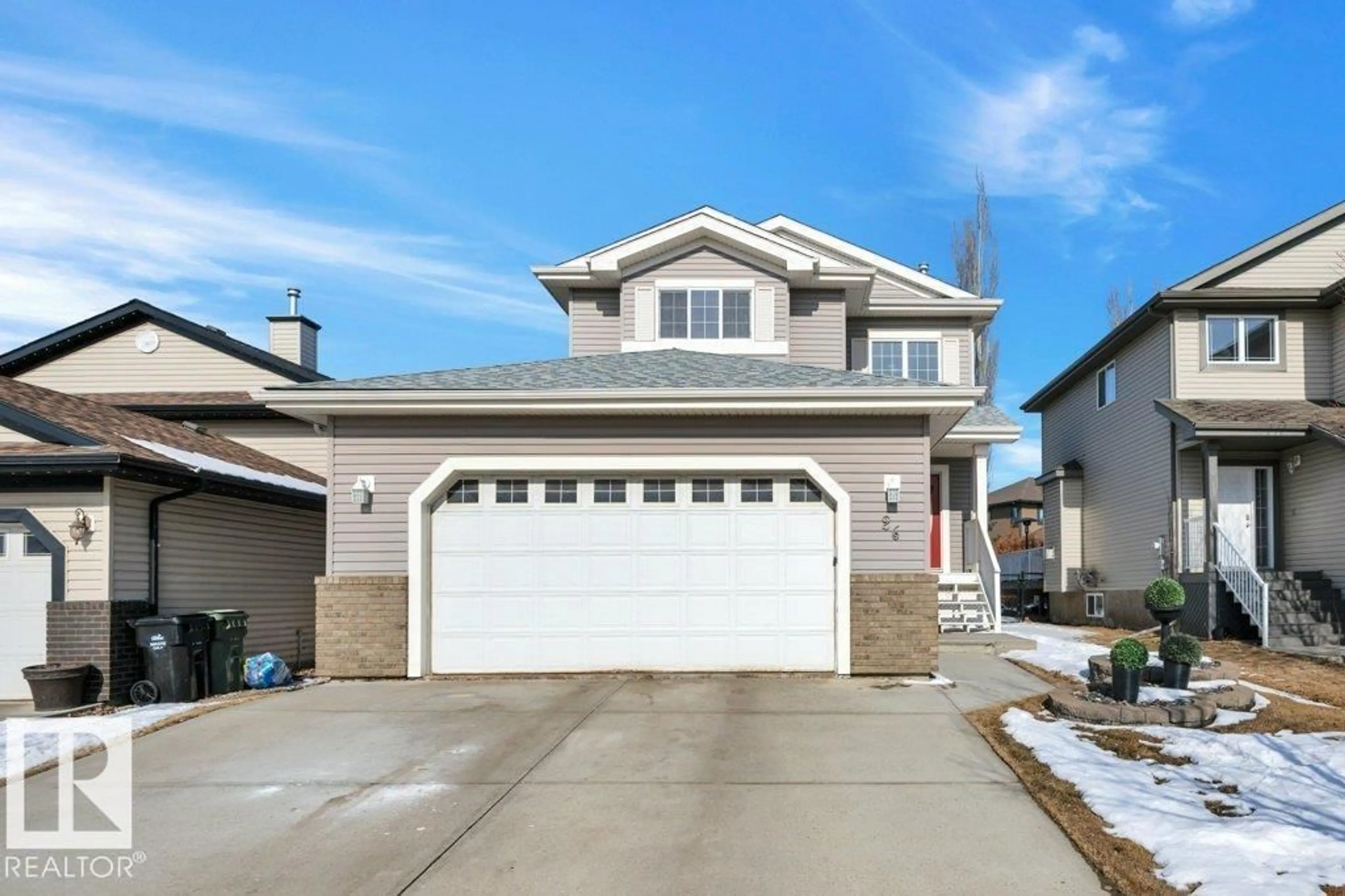 Home with vinyl exterior material, street for 26 BIRCHMONT CR, Leduc Alberta T9E8S3