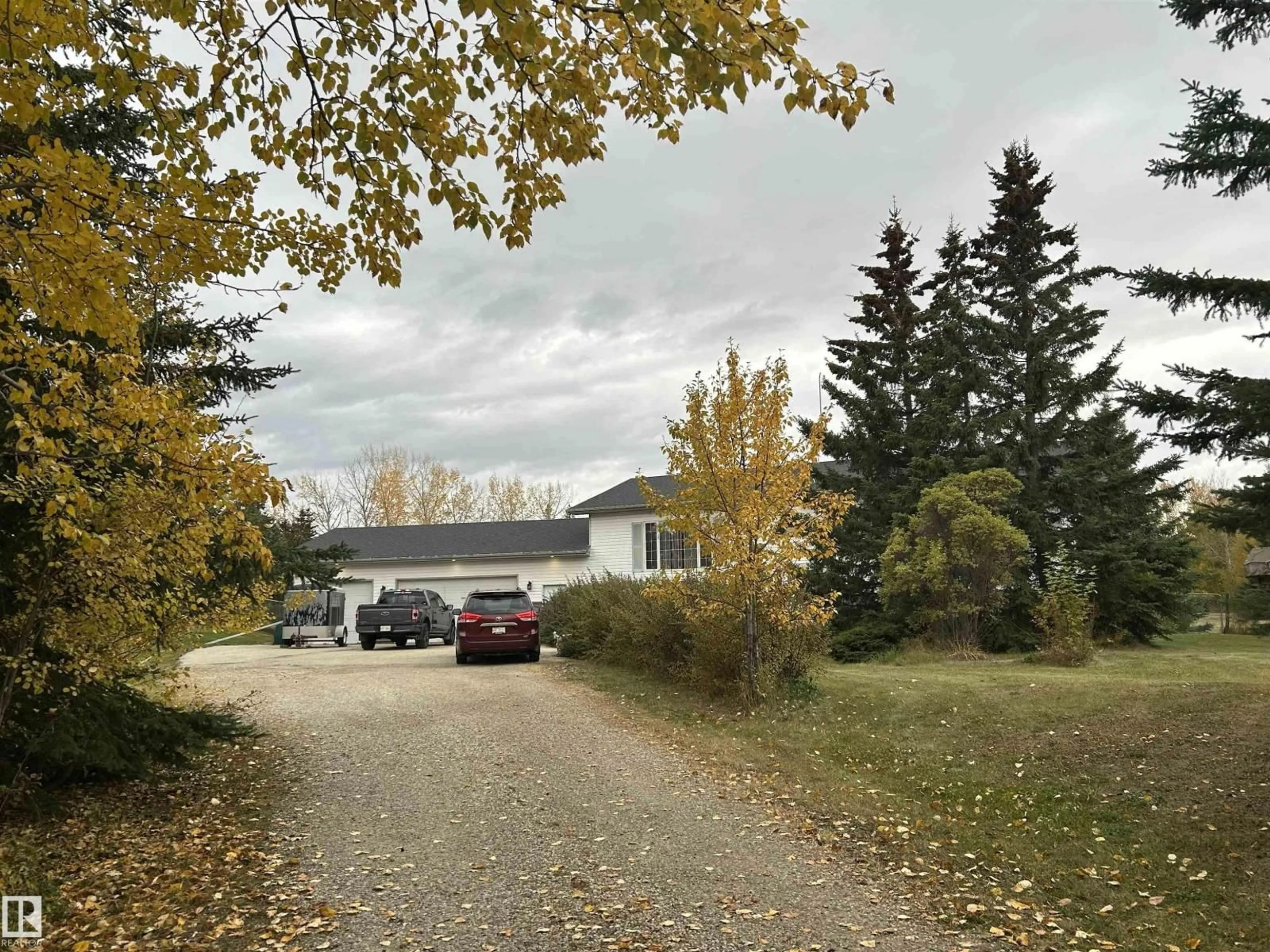 A pic from outside/outdoor area/front of a property/back of a property/a pic from drone, street for 27 52516 RGE ROAD 13, Rural Parkland County Alberta T7Y2C1