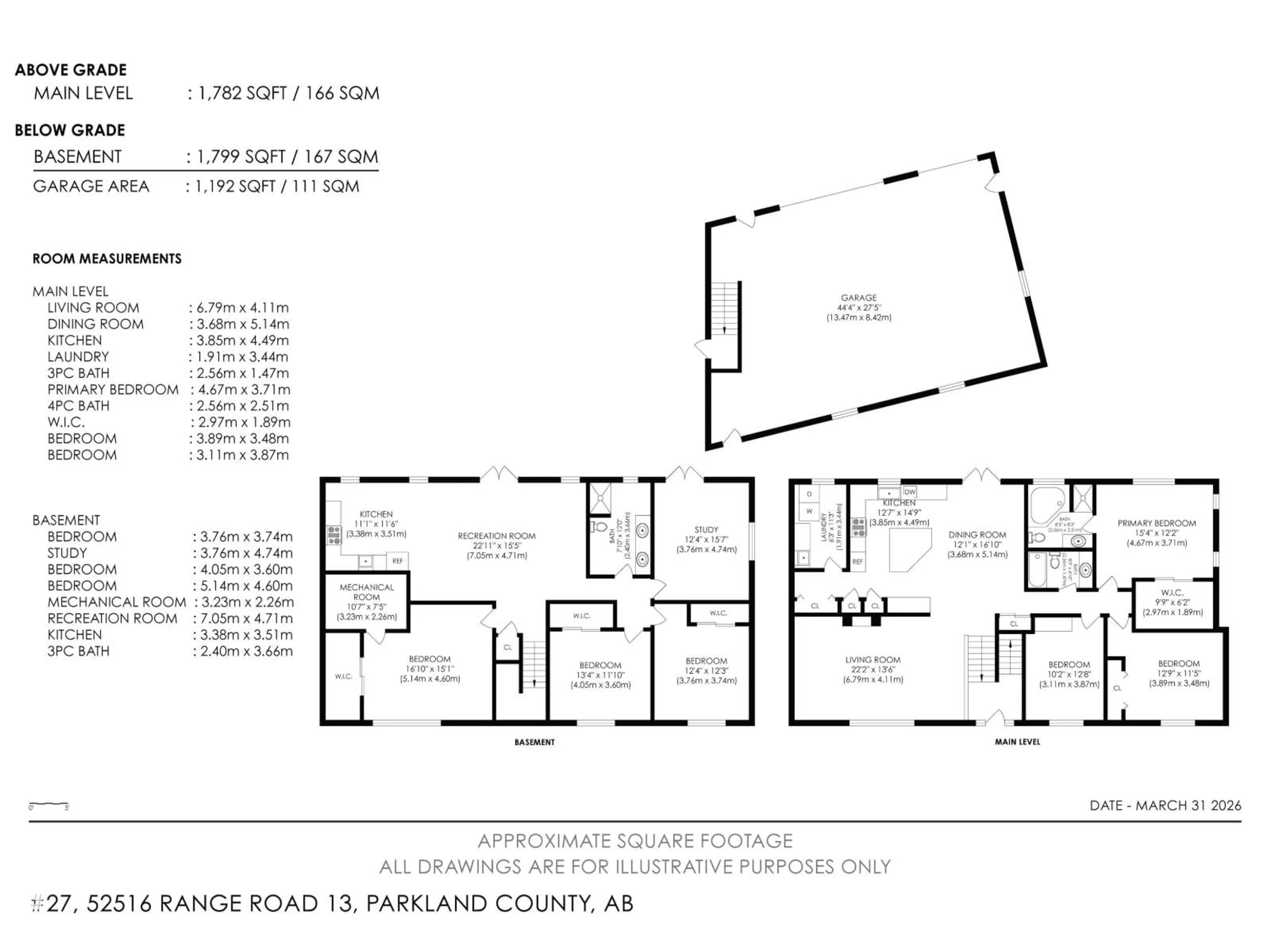 Floor plan for 27 52516 RGE ROAD 13, Rural Parkland County Alberta T7Y2C1