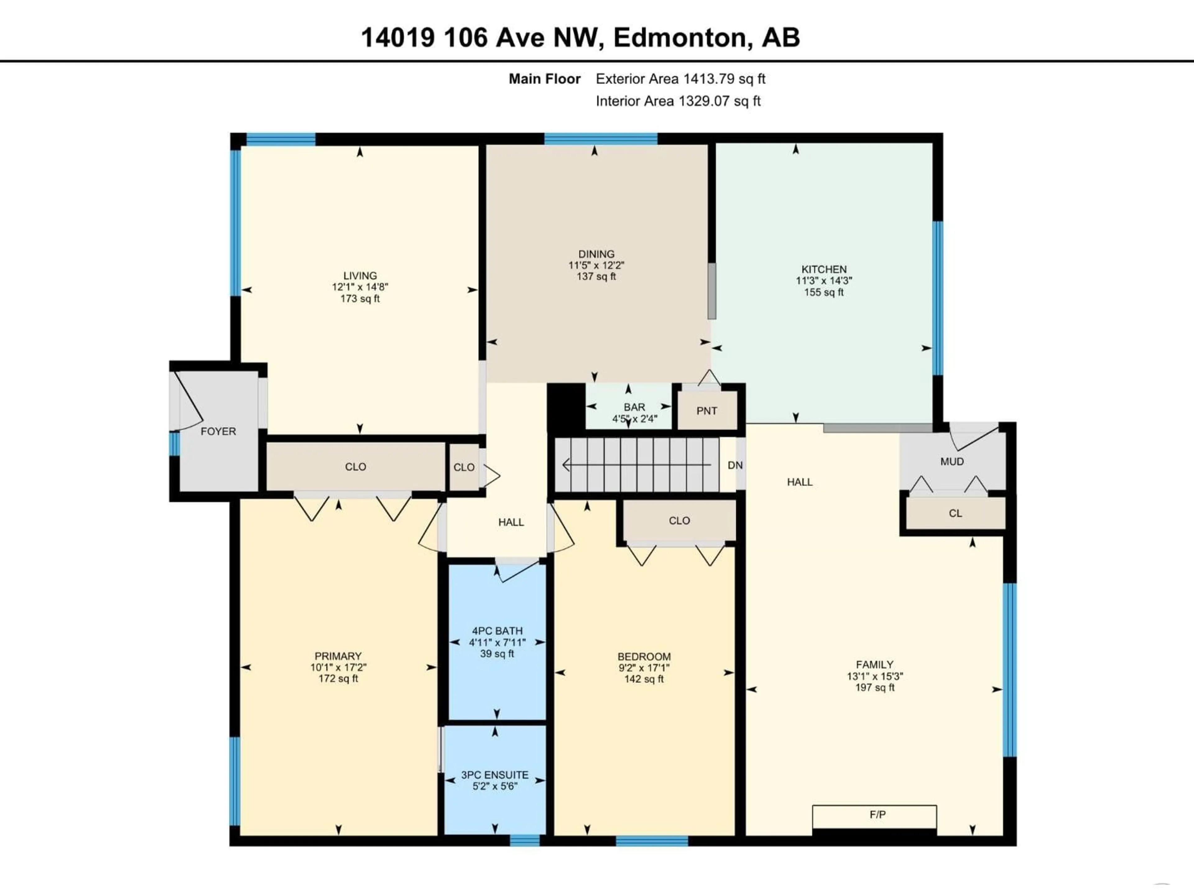 Floor plan for 14019 106 AV, Edmonton Alberta T5N1B3