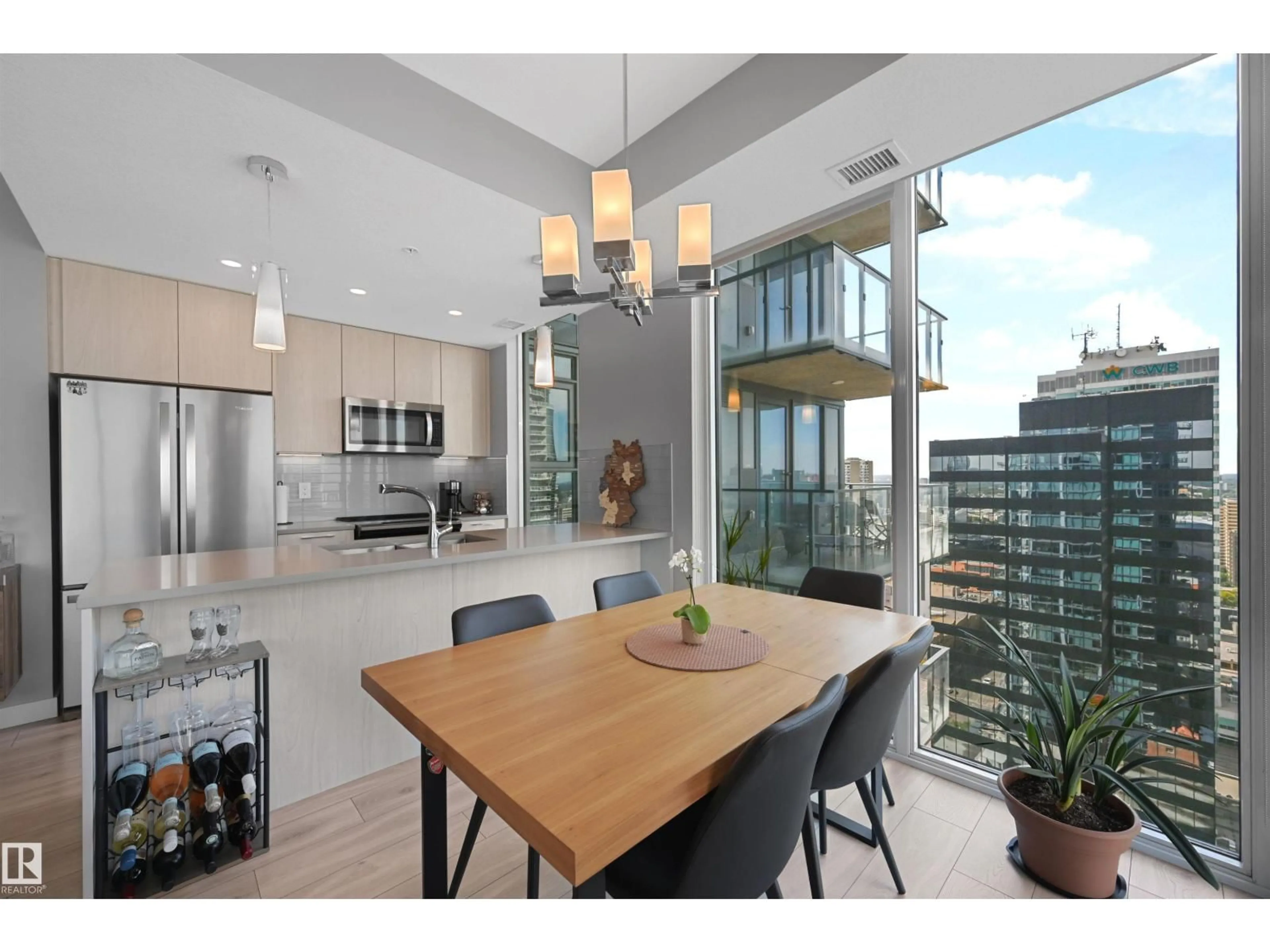 Open concept kitchen, unknown for 2701 10180 103 ST NW, Edmonton Alberta T5J0L1