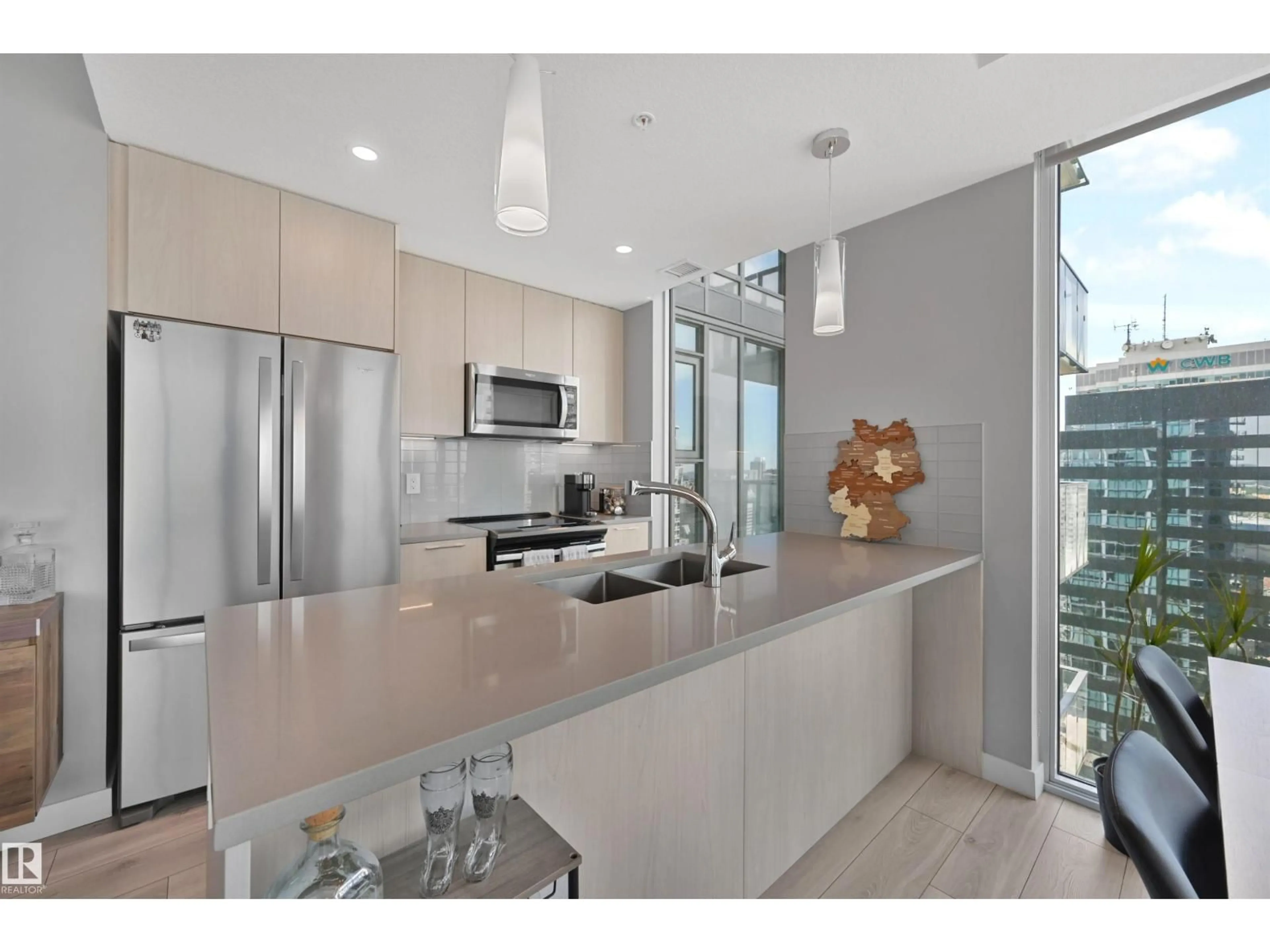 Open concept kitchen, unknown for 2701 10180 103 ST NW, Edmonton Alberta T5J0L1