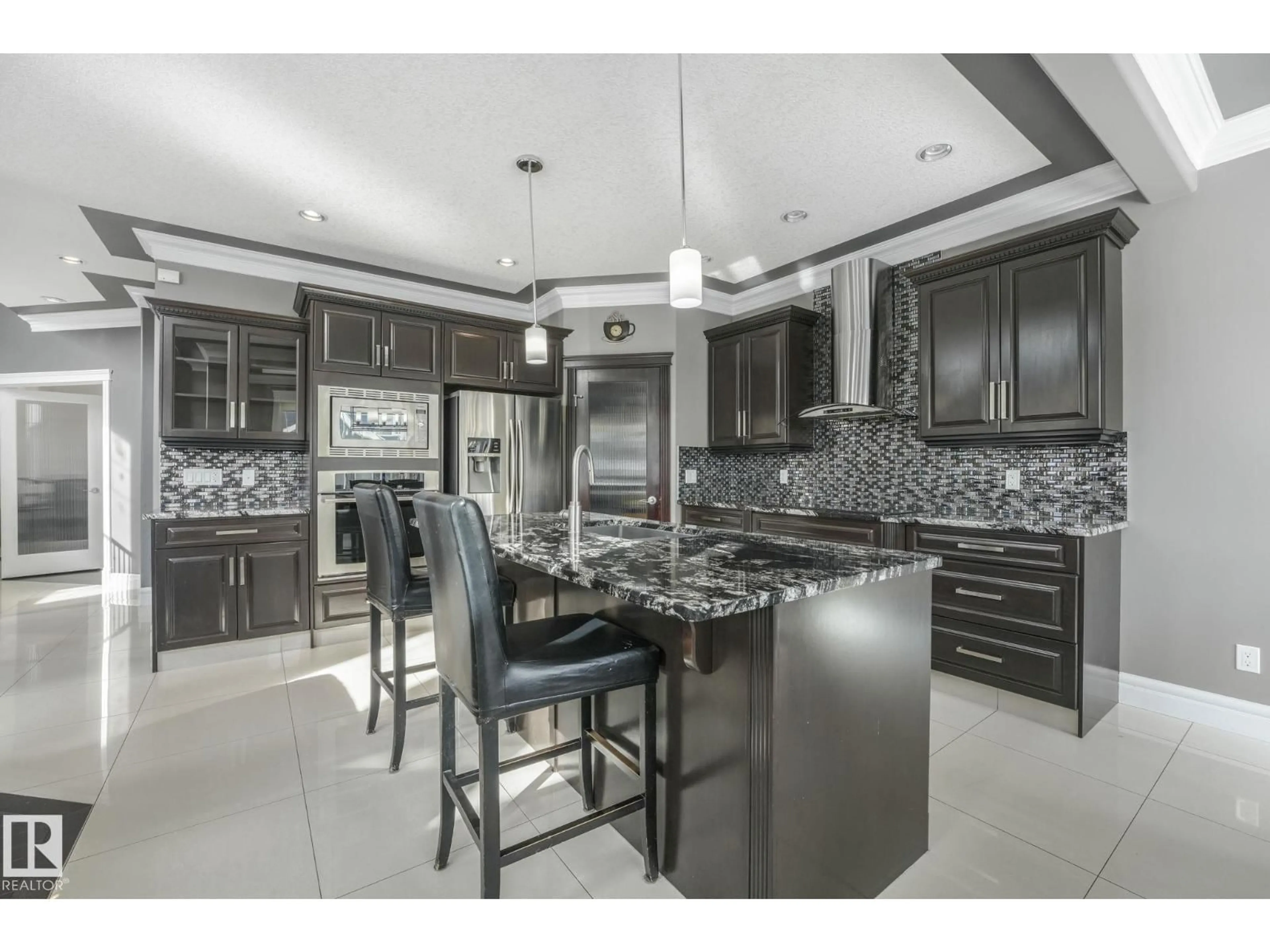 Open concept kitchen, ceramic/tile floor for 1360 CUNNINGHAM DR, Edmonton Alberta T6W2R6