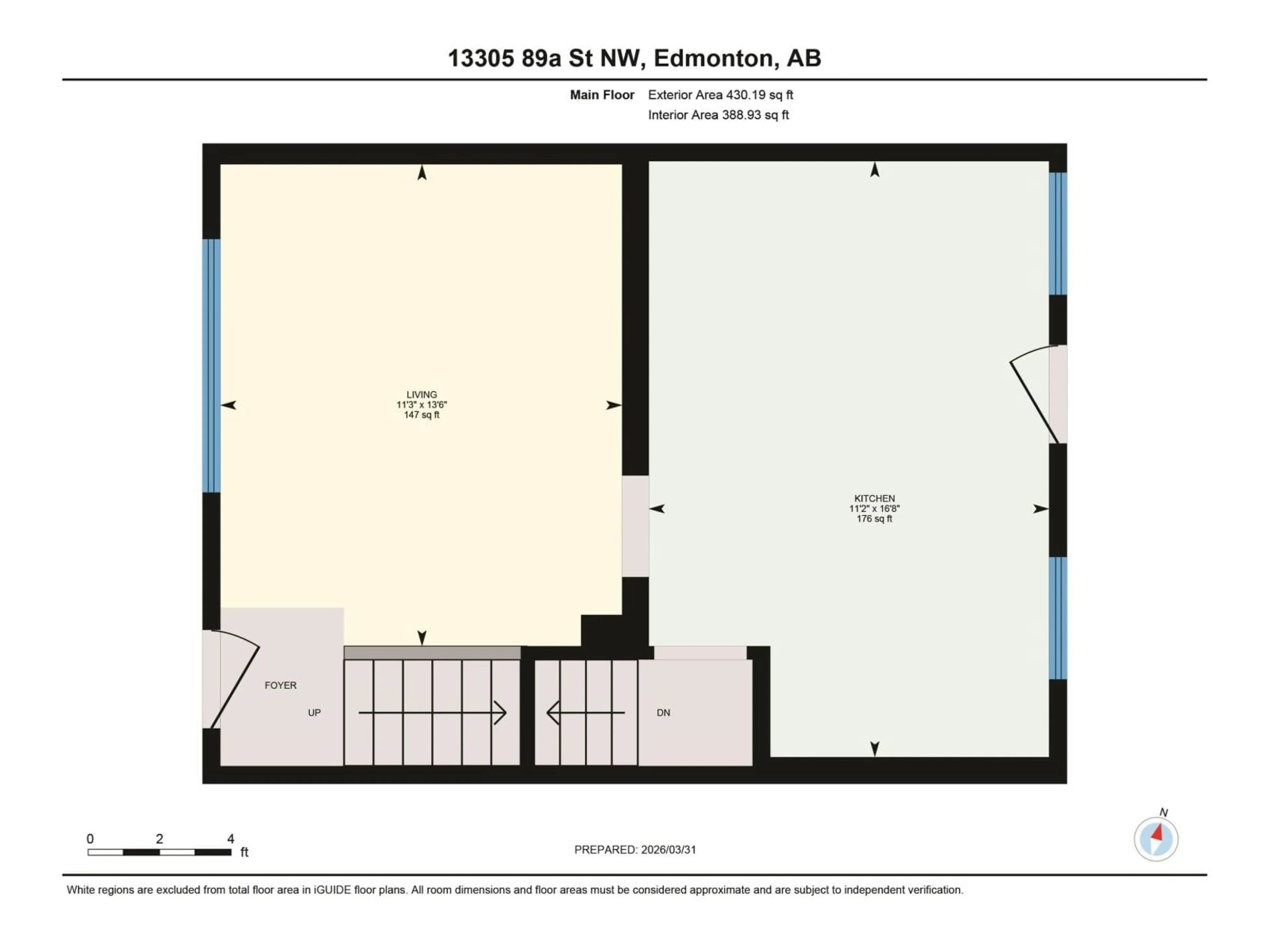 Floor plan for 13305 89A ST NW, Edmonton Alberta T5E3L2
