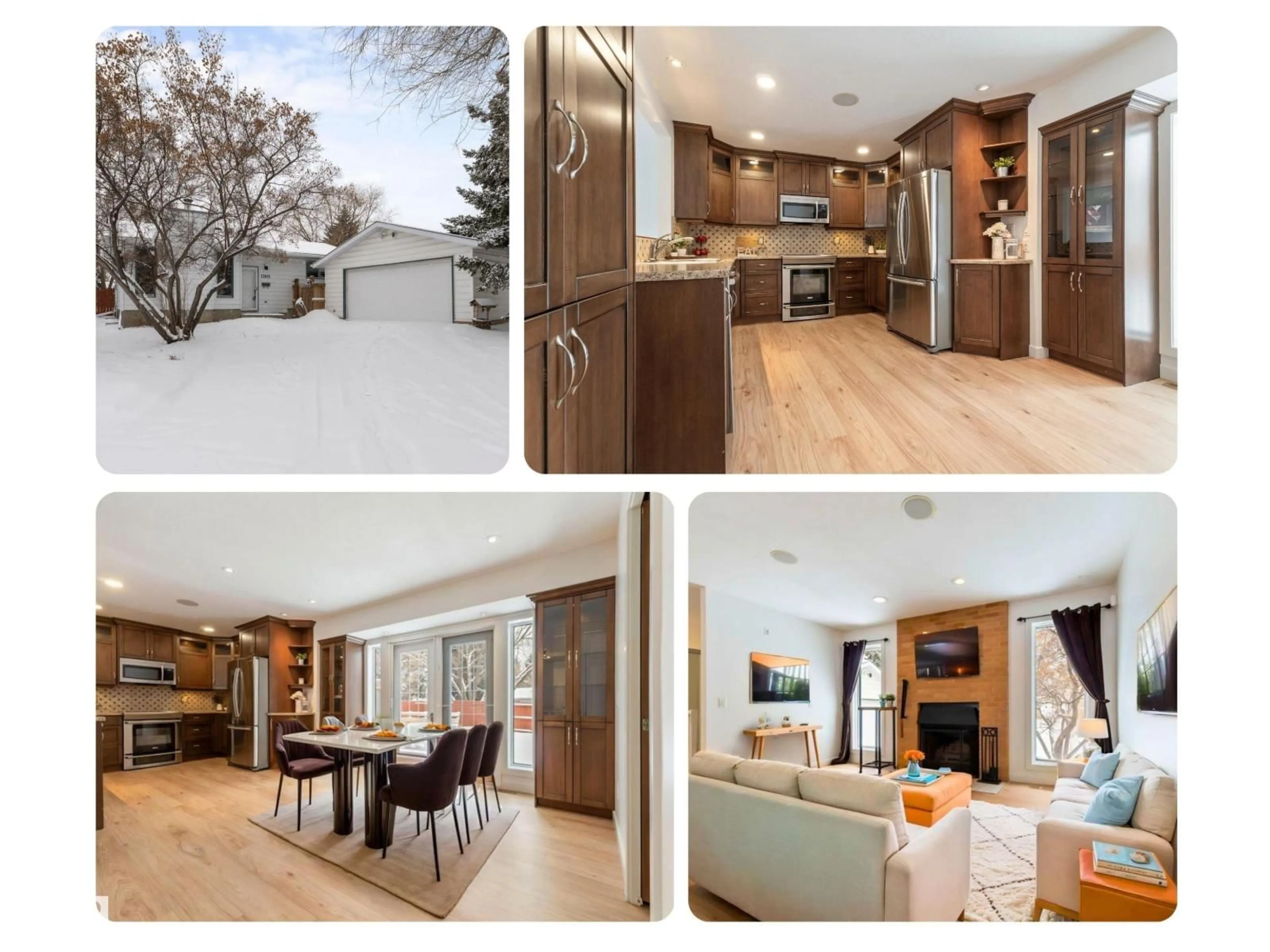 Open concept kitchen, wood/laminate floor for NW - 17815 62C AV, Edmonton Alberta T5T4E8