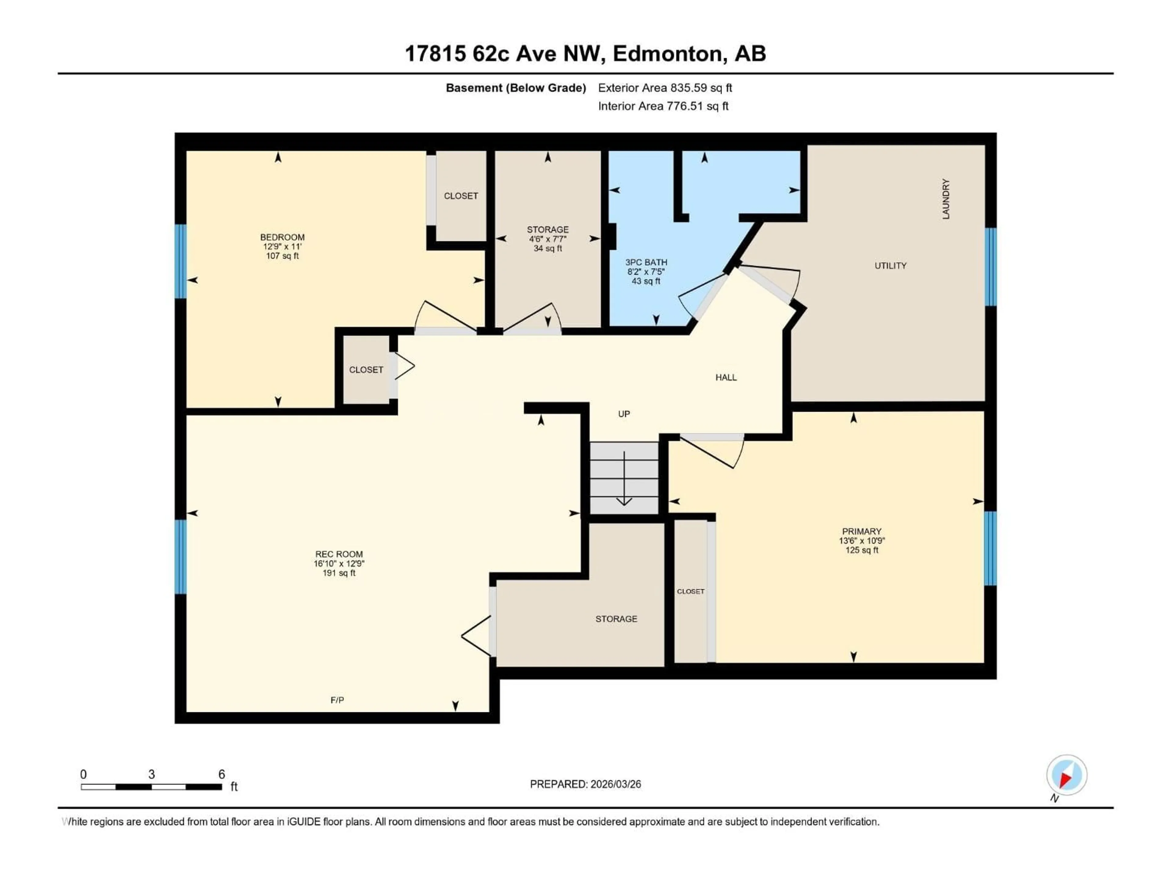Floor plan for NW - 17815 62C AV, Edmonton Alberta T5T4E8