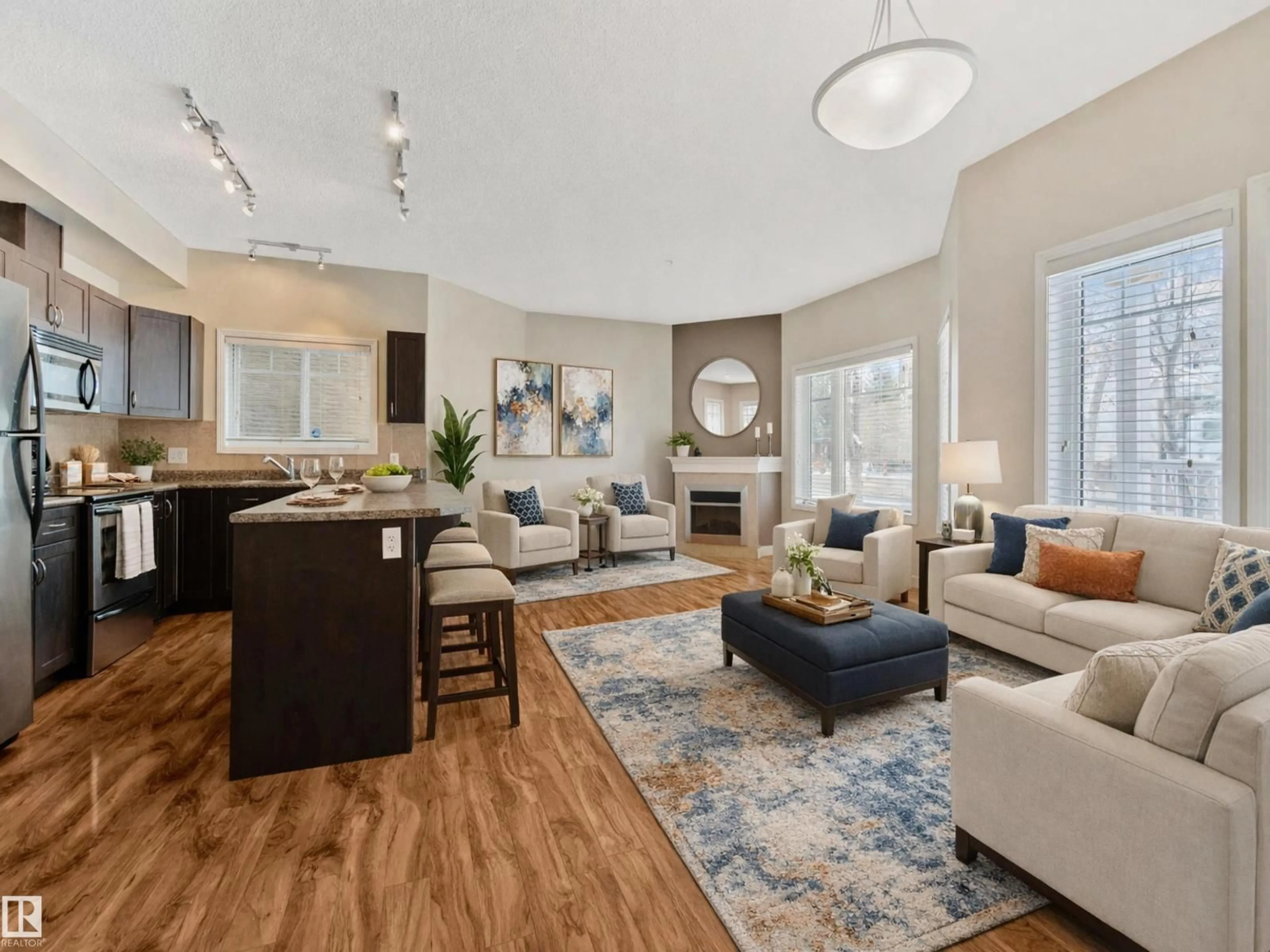 Living room with furniture, unknown for #120 - 8931 156 ST, Edmonton Alberta T5R1Y6