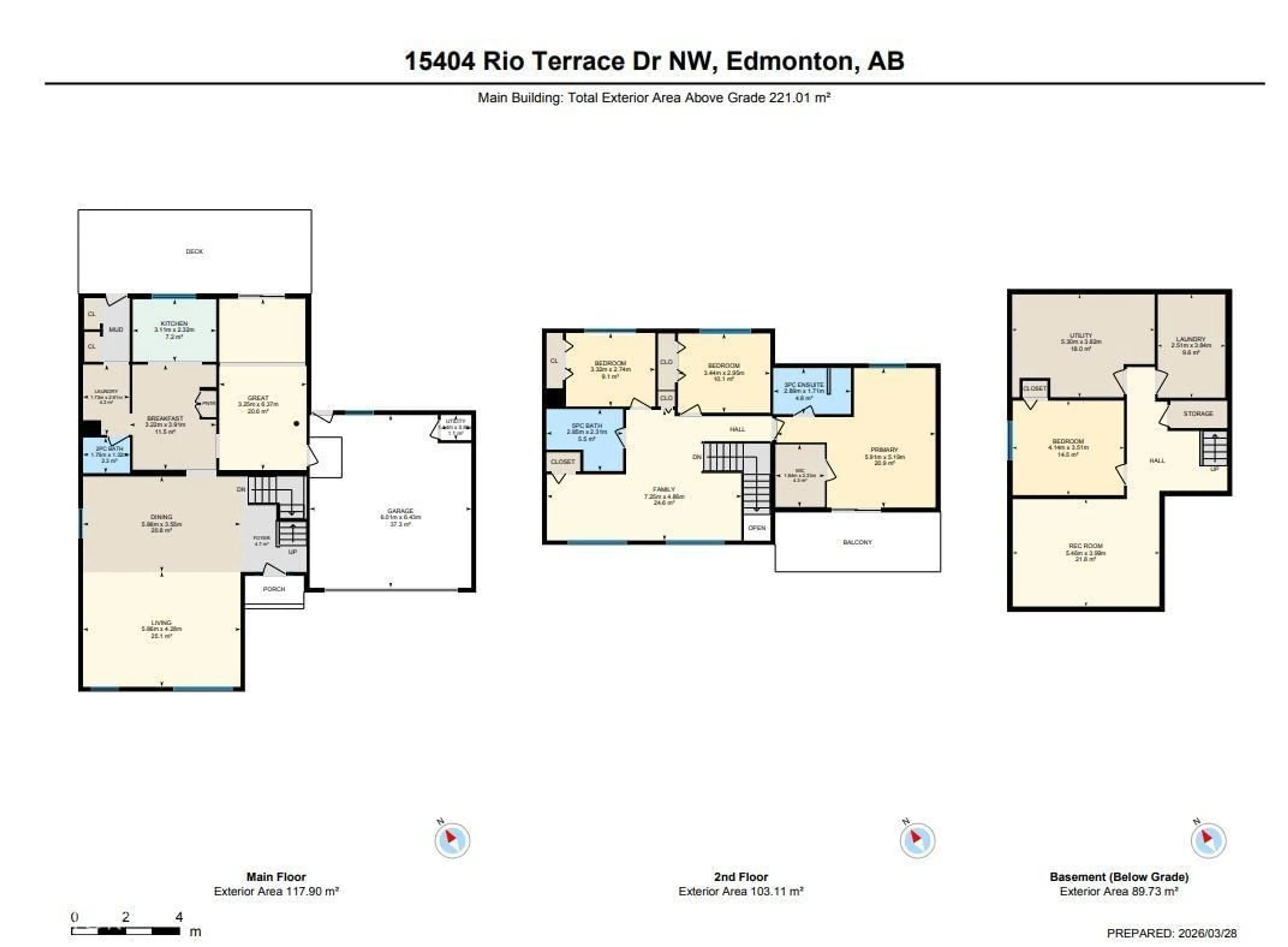 Floor plan for 15404 RIO TERRACE DR, Edmonton Alberta T5R5M7