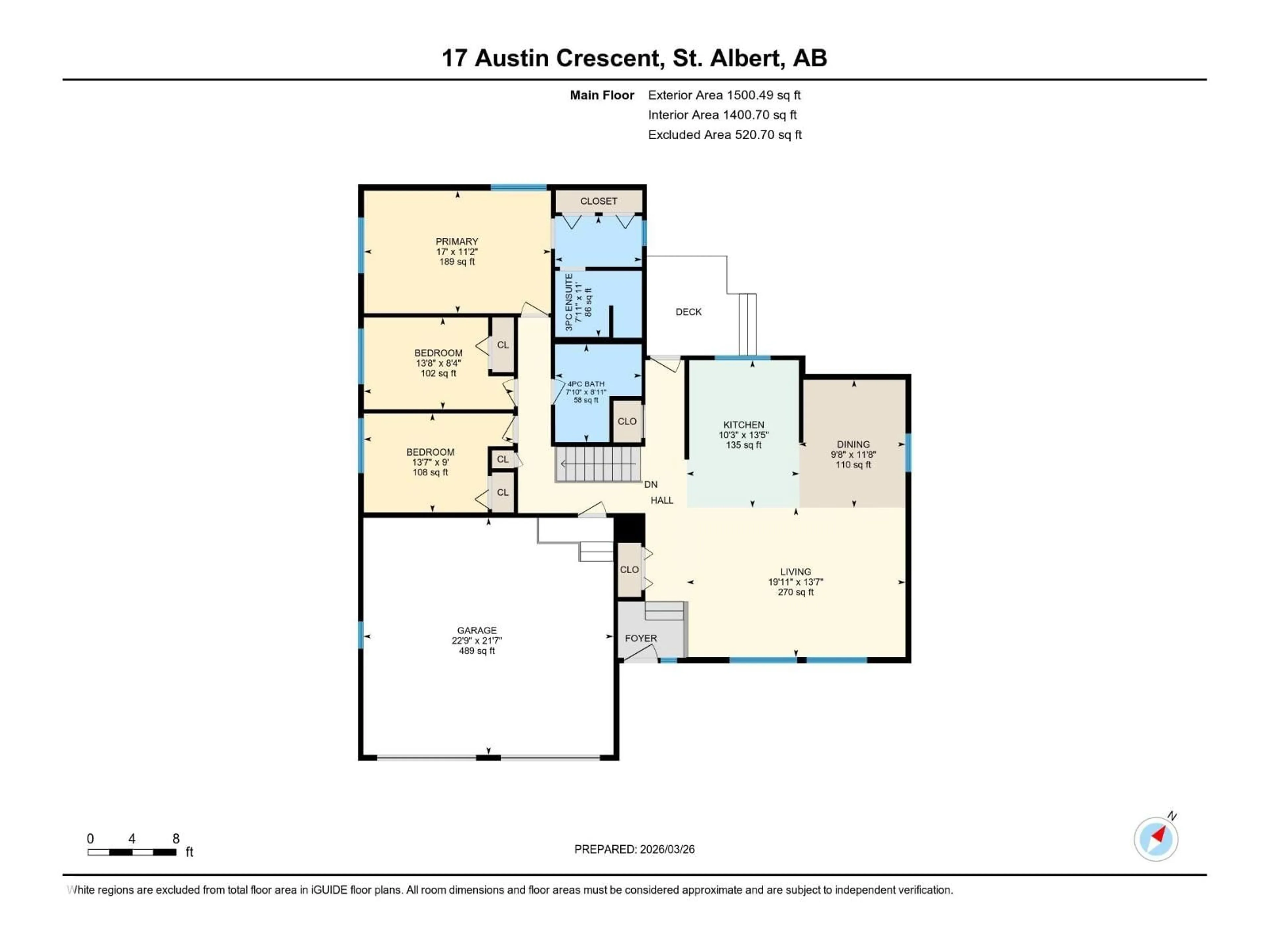 Floor plan for 17 AUSTIN CR, St. Albert Alberta T8N3B4