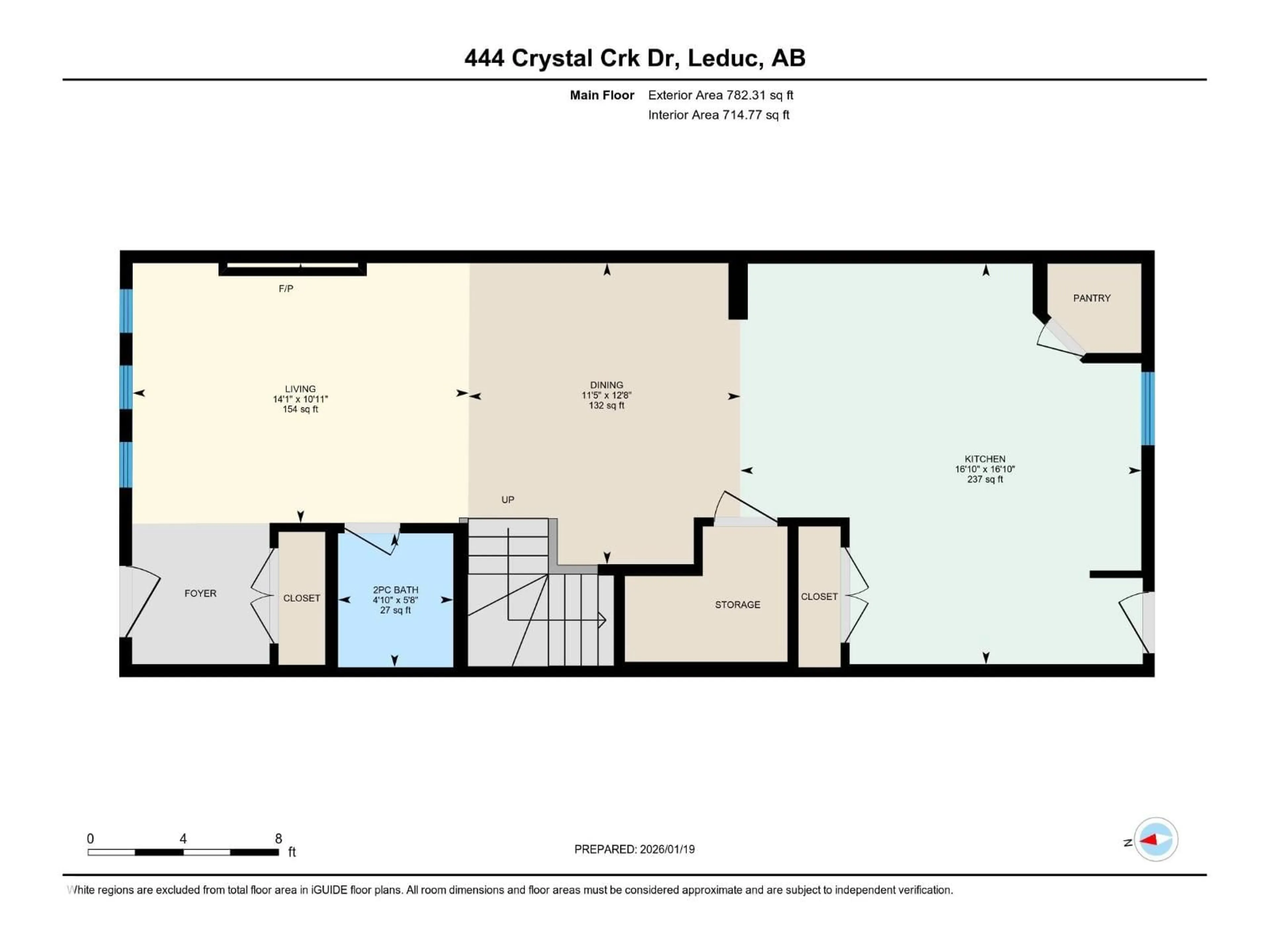 Floor plan for 444 CRYSTAL CREEK, Leduc Alberta T9E0X5