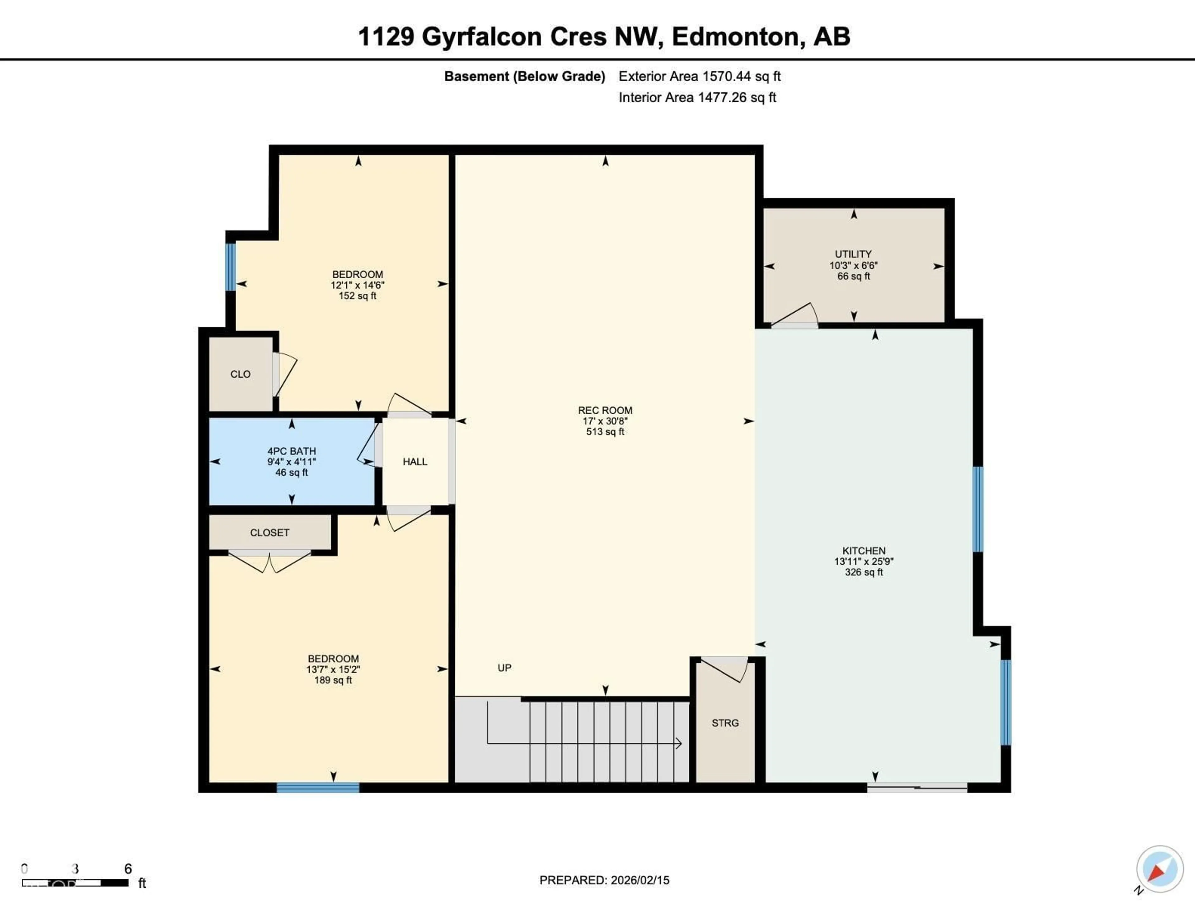 Floor plan for 1129 GYRFALCON CR, Edmonton Alberta T5S0S5