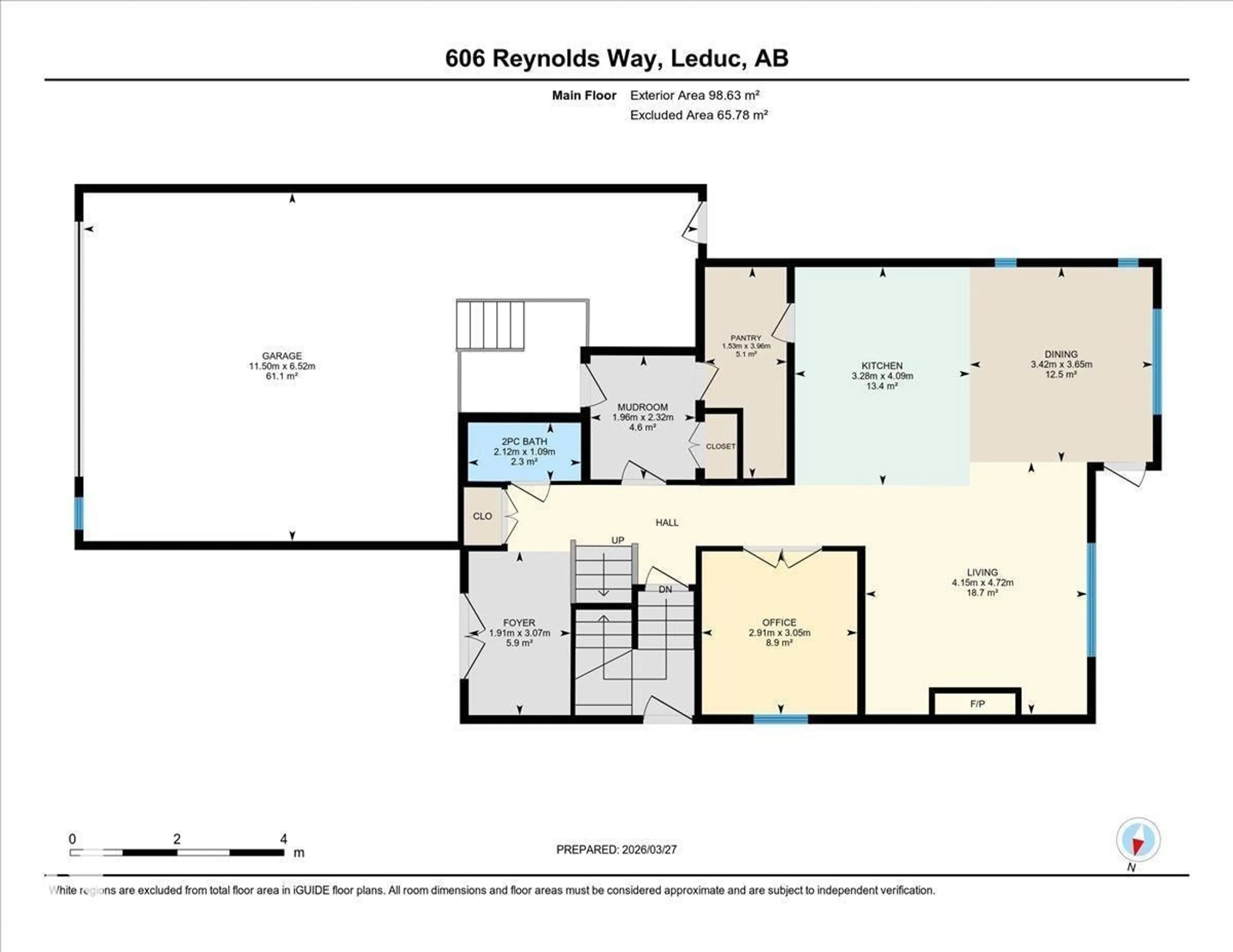 Floor plan for 606 REYNALDS WY, Leduc Alberta T9E0S7