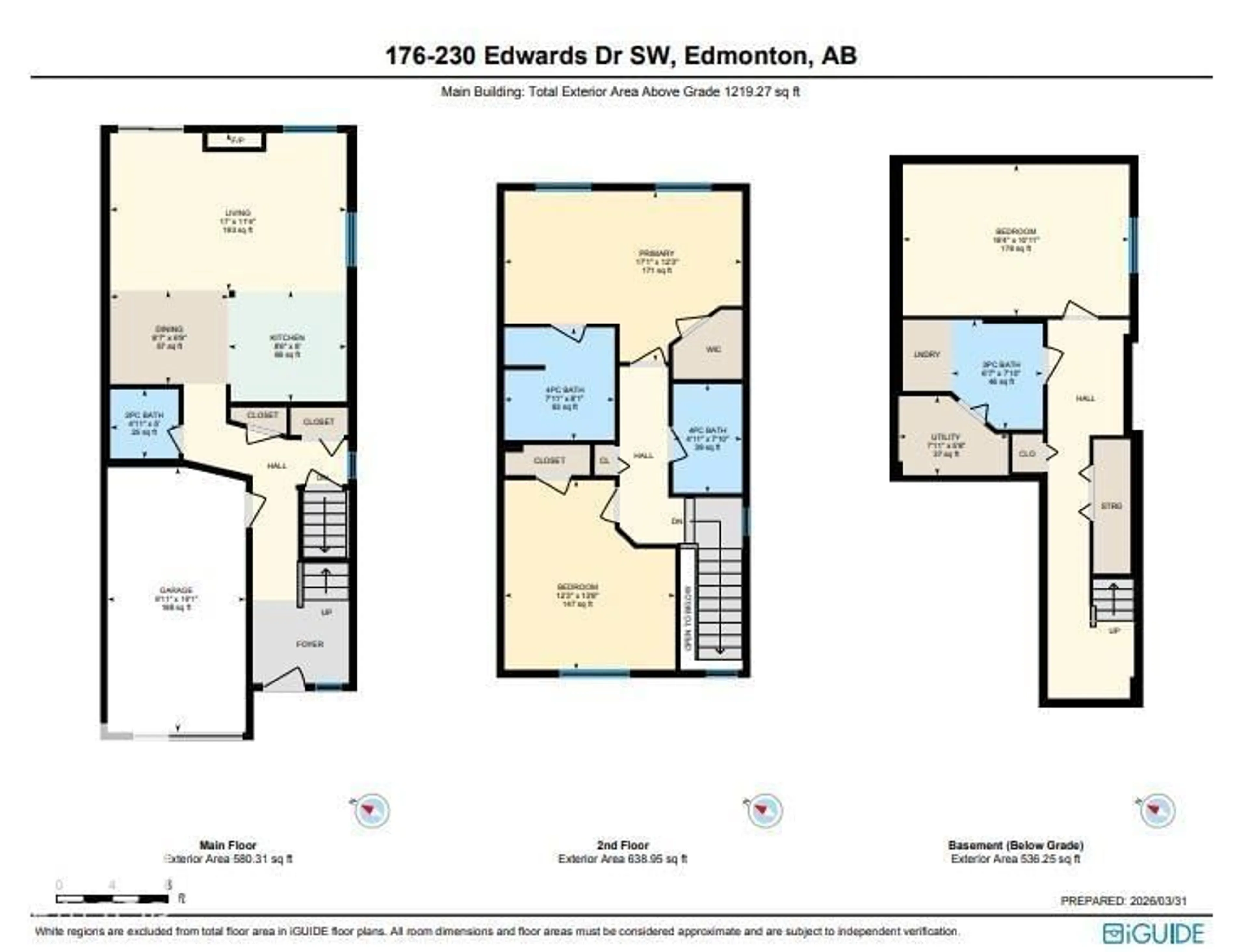 Floor plan for 230 - 176 EDWARDS DR, Edmonton Alberta T6X1G7