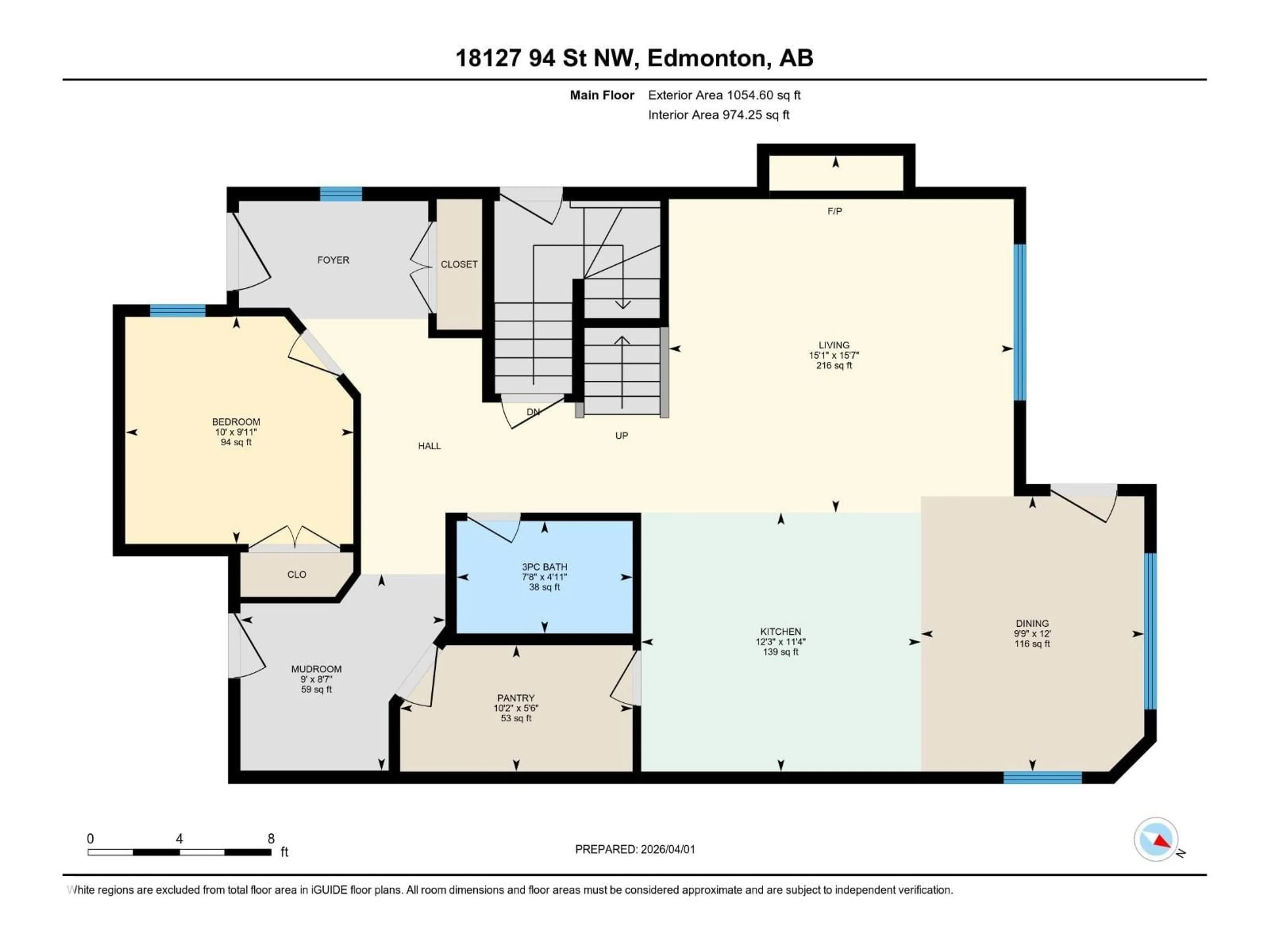 Floor plan for 18127 94 ST, Edmonton Alberta T5Z0V1