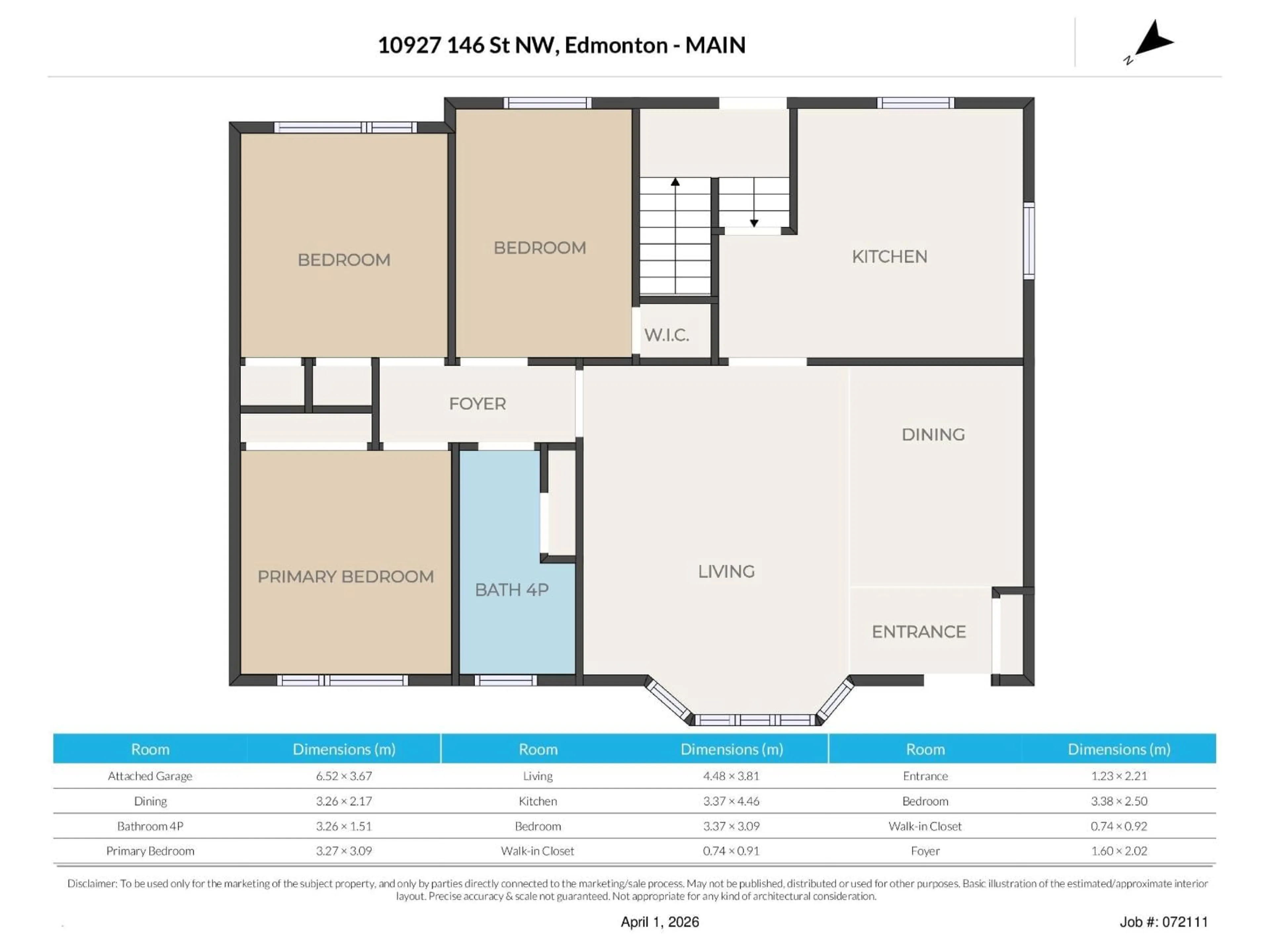 Floor plan for 10927 146 ST, Edmonton Alberta T5N3A8