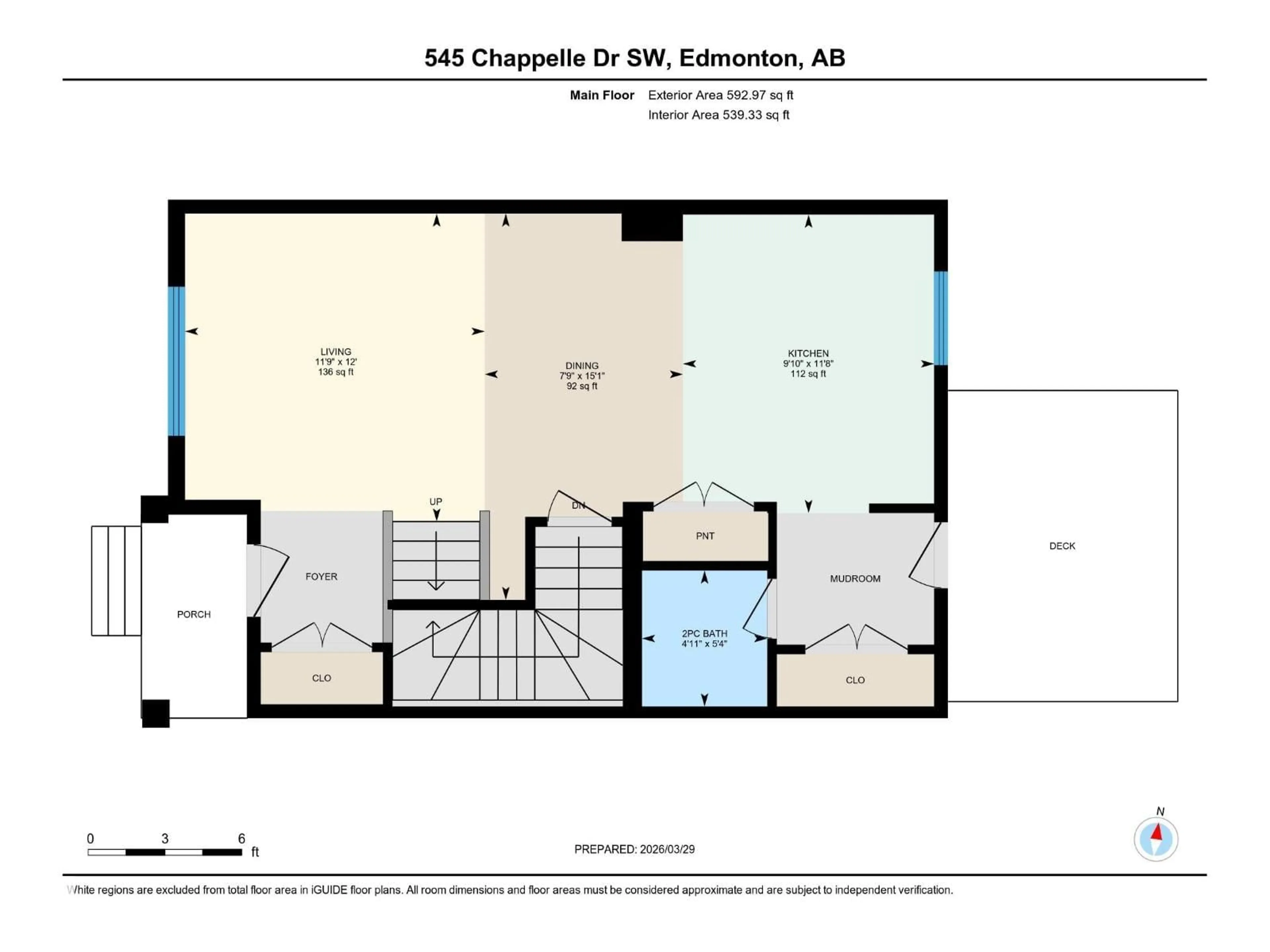Floor plan for 545 CHAPPELLE DR, Edmonton Alberta T6W0Z7