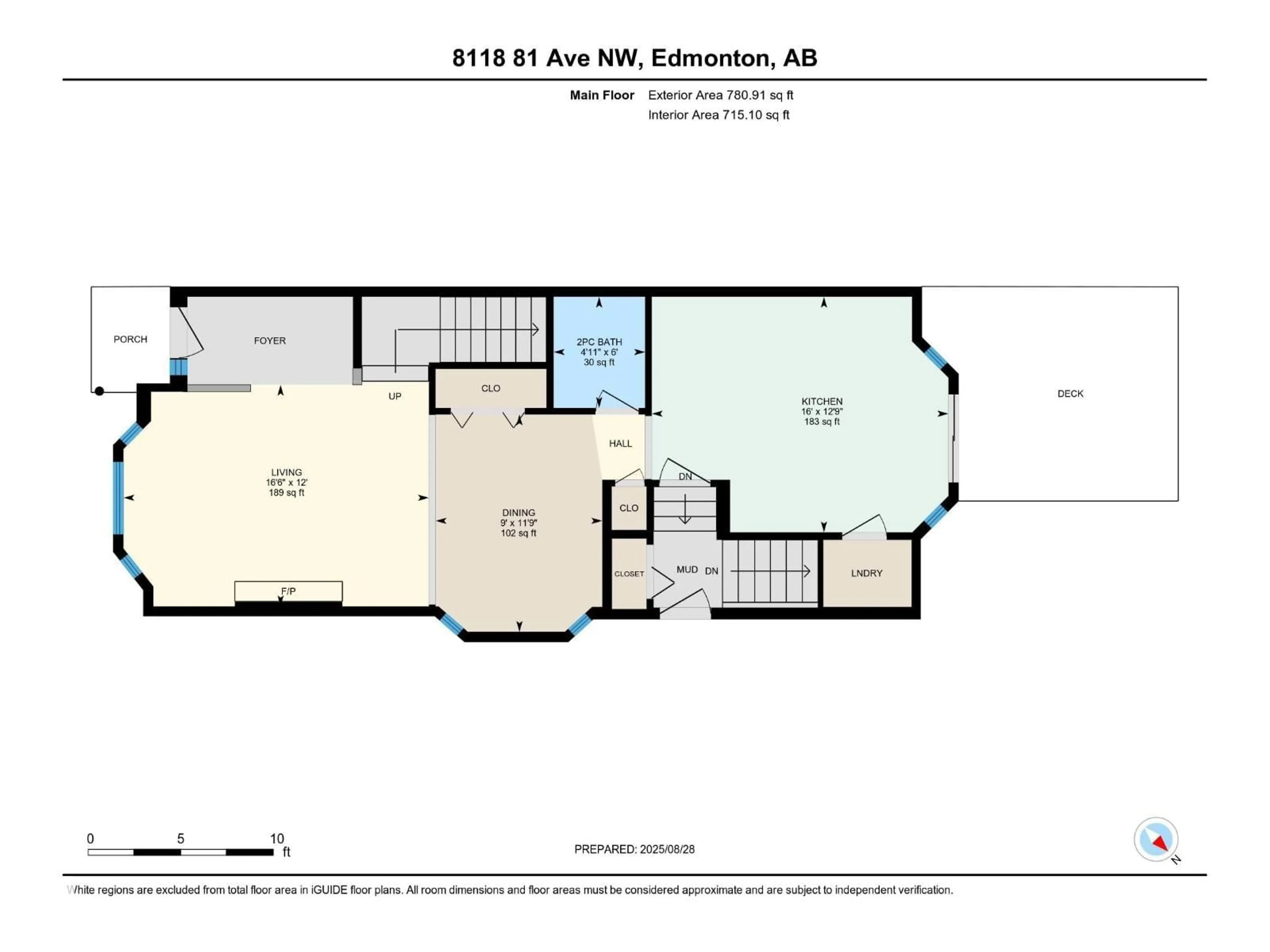 Floor plan for NW - 8118-8120 81 AV, Edmonton Alberta T6C0V9