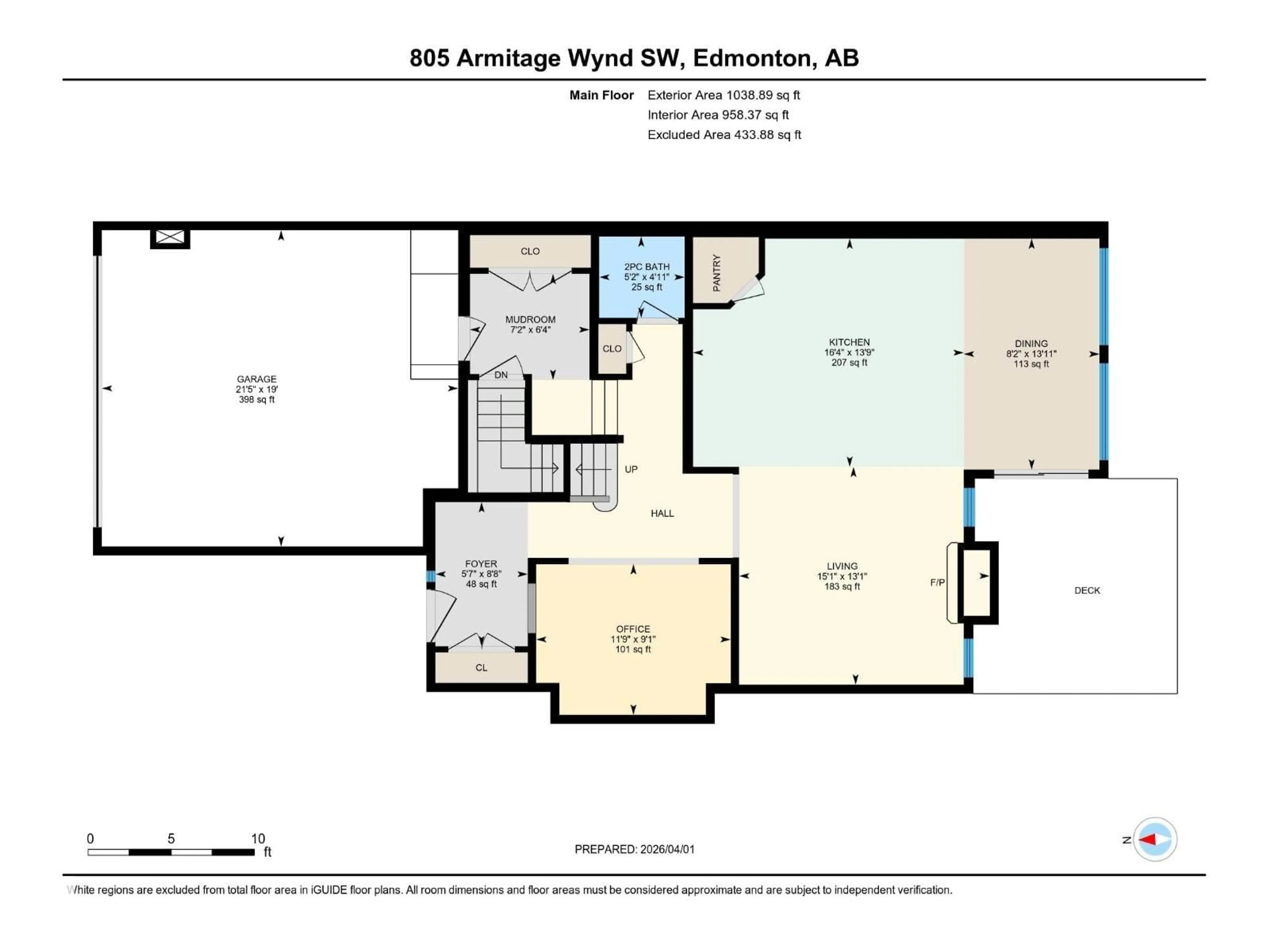 Floor plan for SW - 805 ARMITAGE WD, Edmonton Alberta T6W0H3