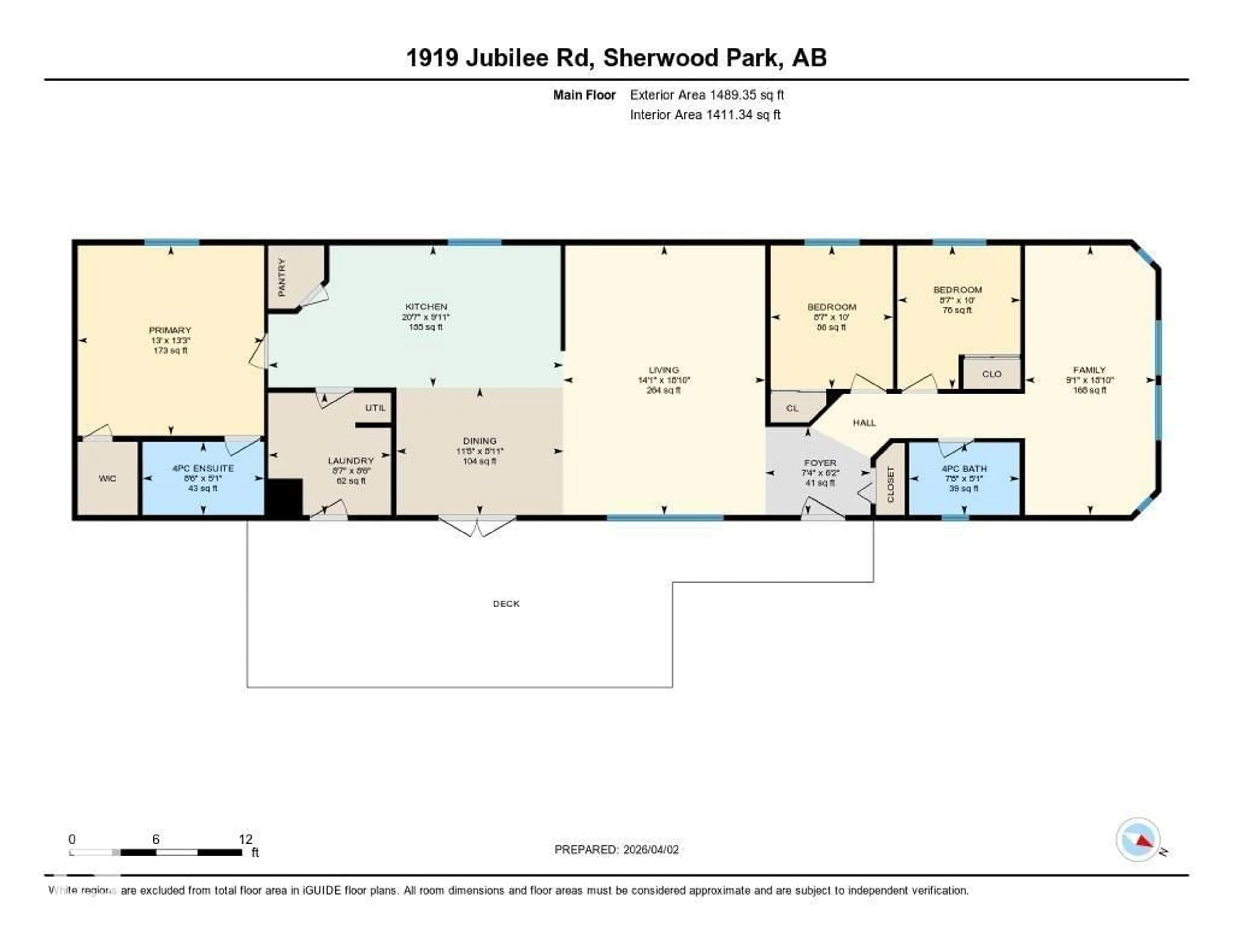 Floor plan for 1919 JUBILEE ROAD, Sherwood Park Alberta T8H2N7