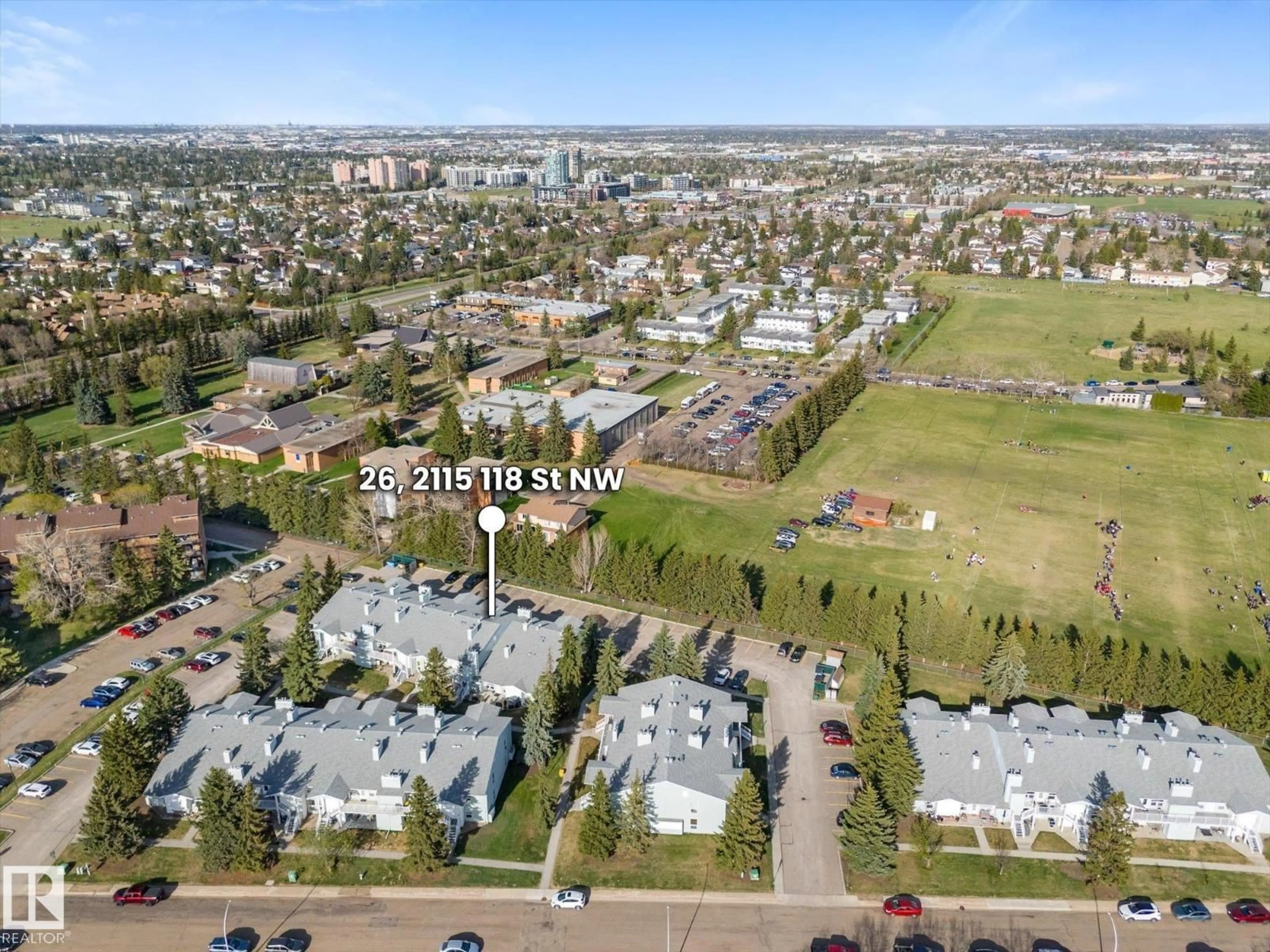 A pic from outside/outdoor area/front of a property/back of a property/a pic from drone, unknown for 26 - 2115 118 ST, Edmonton Alberta T6J5N1