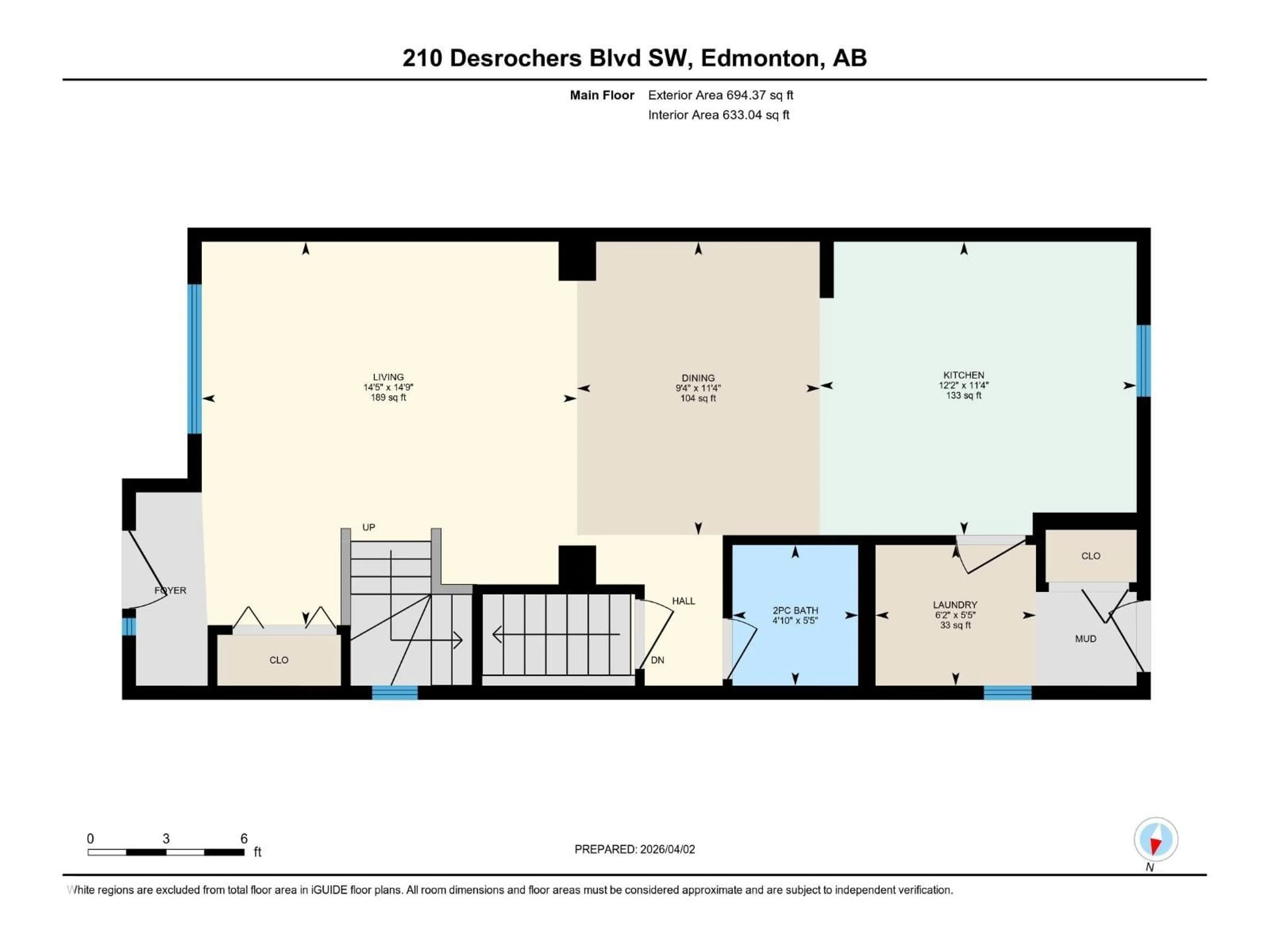 Floor plan for 210 DESROCHERS BV, Edmonton Alberta T6W4N2