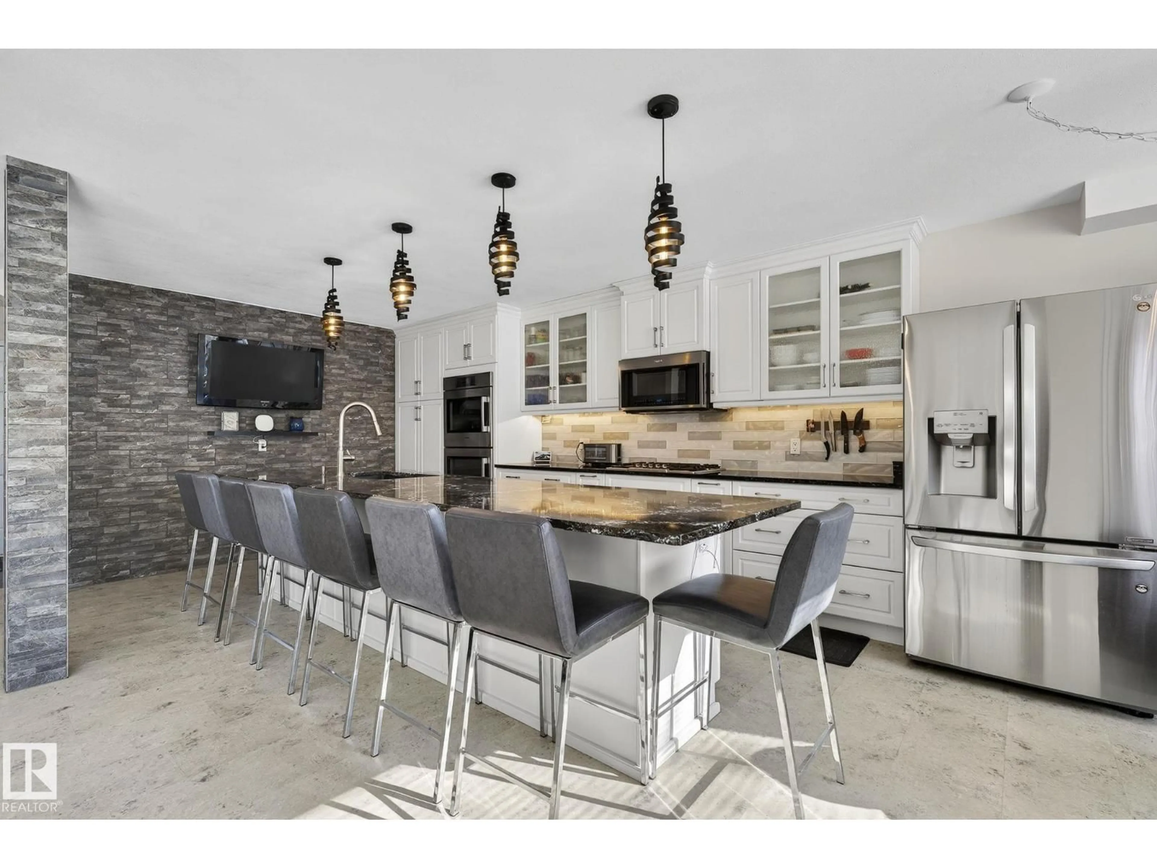 Open concept kitchen, ceramic/tile floor for 19 ESCADA CL, St. Albert Alberta T8N6X5