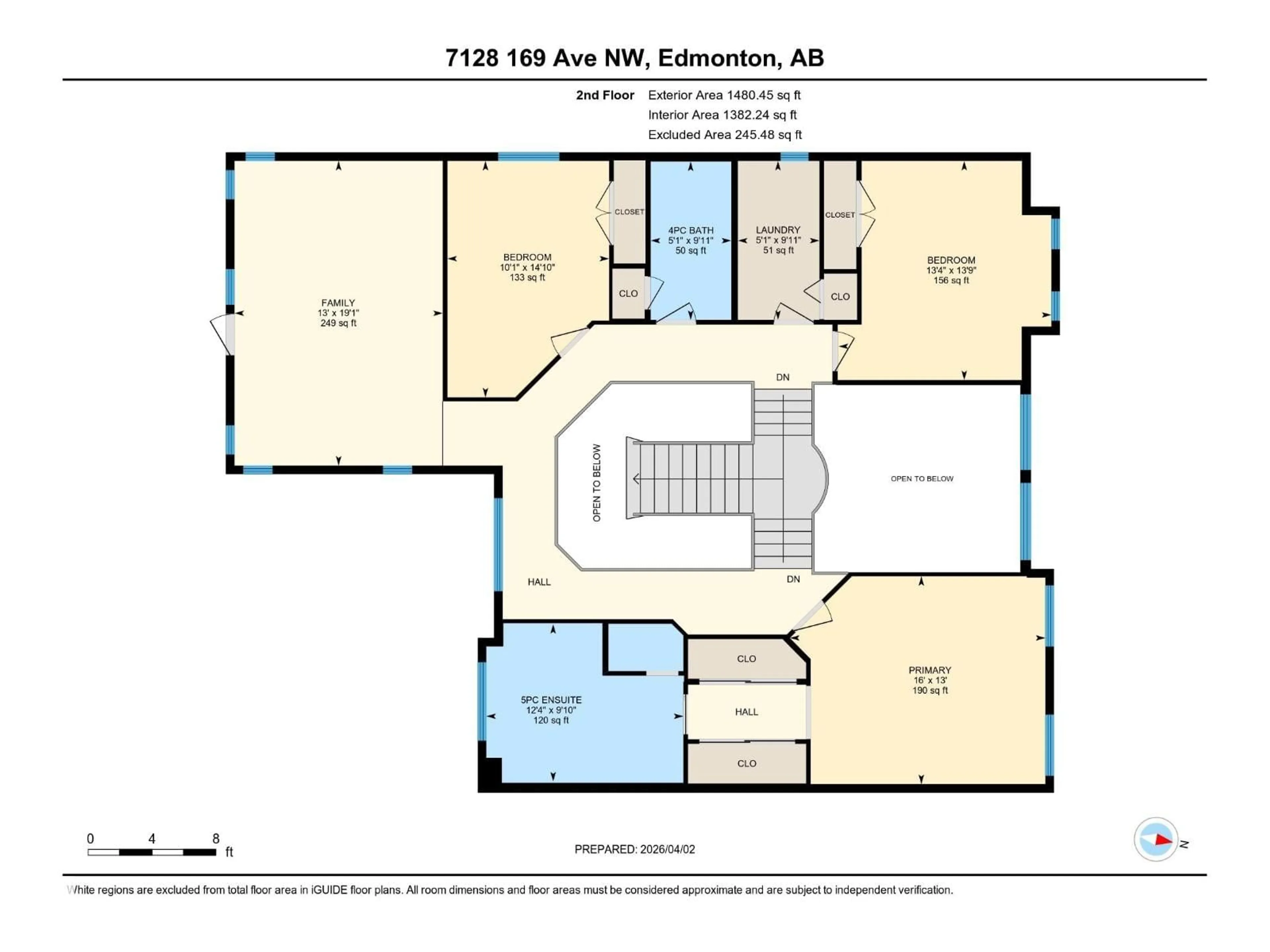 Floor plan for 7128 169 AV, Edmonton Alberta T5Z0B5