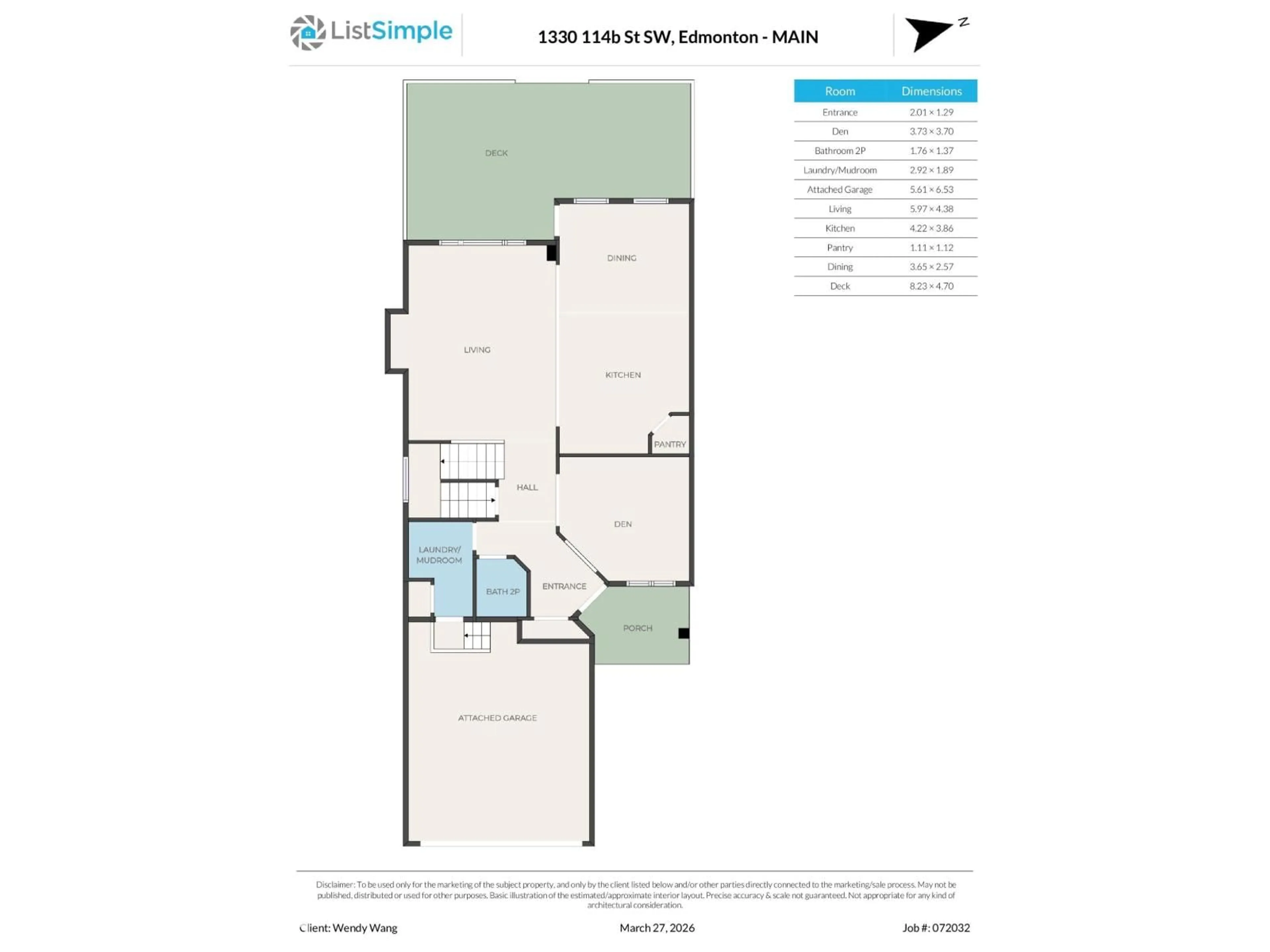 Floor plan for SW - 1330 114B ST, Edmonton Alberta T6W0G7
