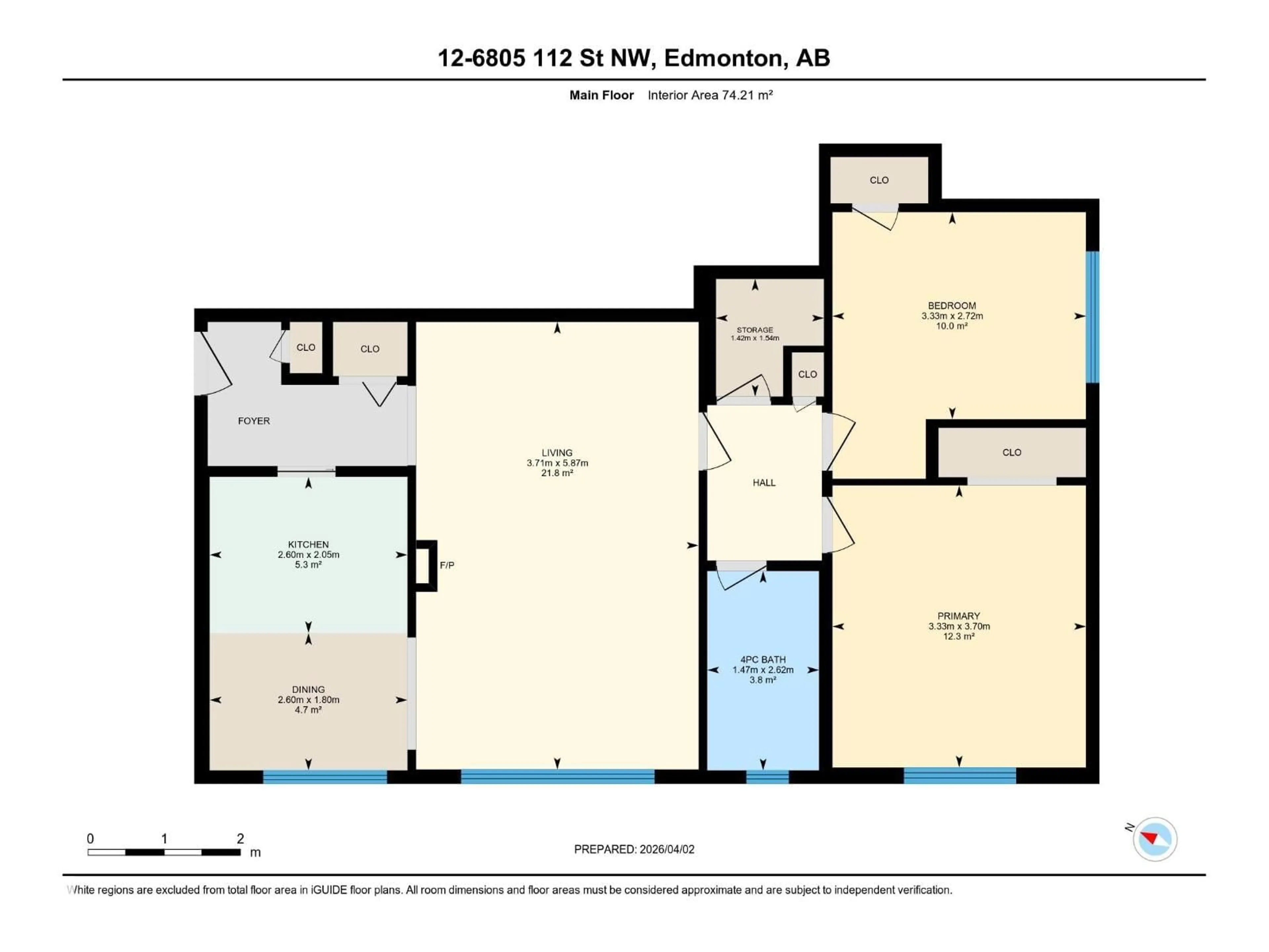 Floor plan for 12 - 6805 112 ST NW, Edmonton Alberta T6H3K2
