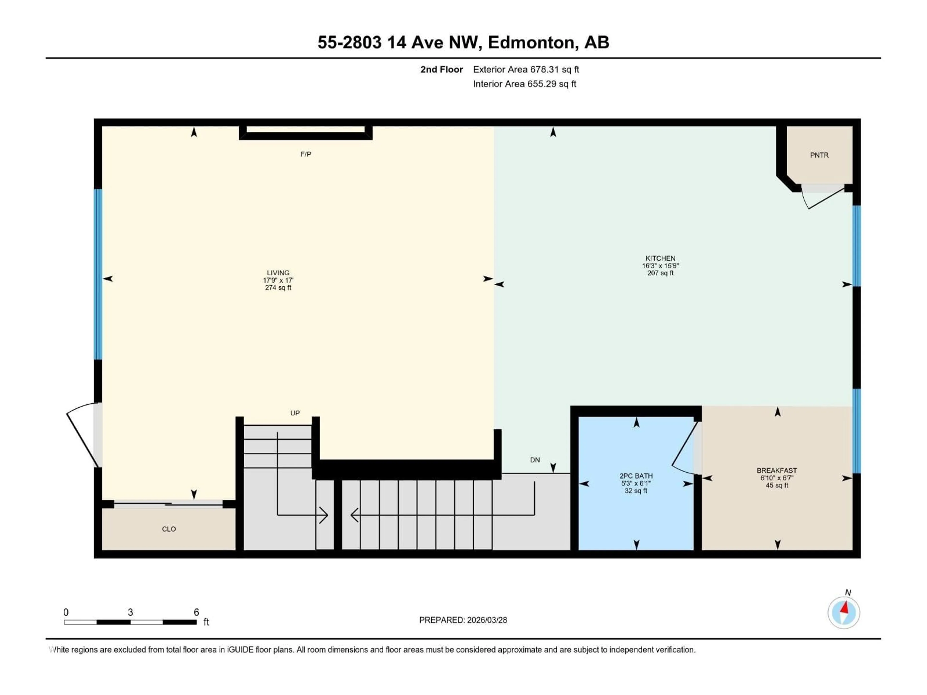 Floor plan for 55 - 2803 14 AV NW, Edmonton Alberta T6T2K4