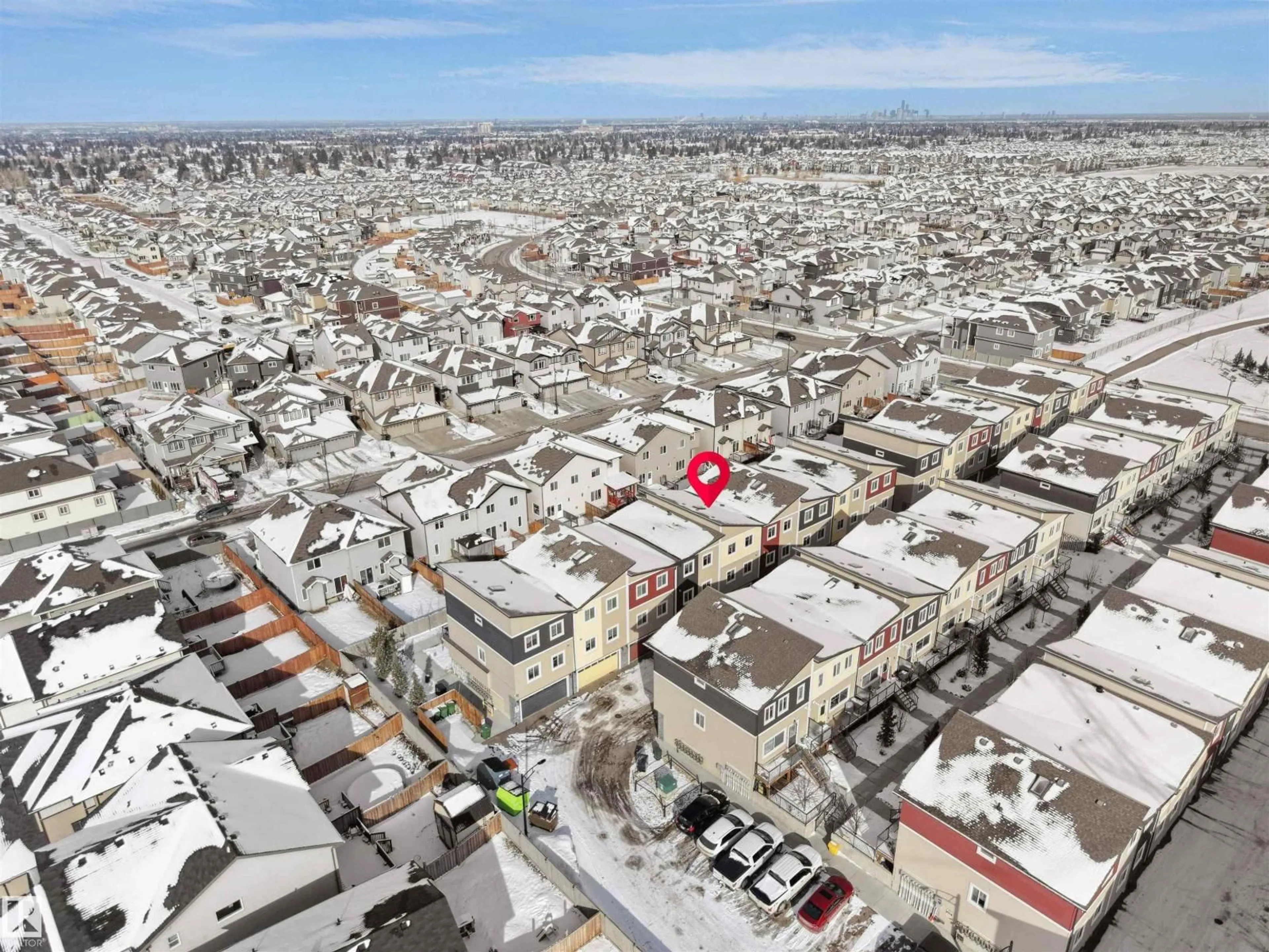 A pic from outside/outdoor area/front of a property/back of a property/a pic from drone, city buildings view from balcony for 55 - 2803 14 AV NW, Edmonton Alberta T6T2K4