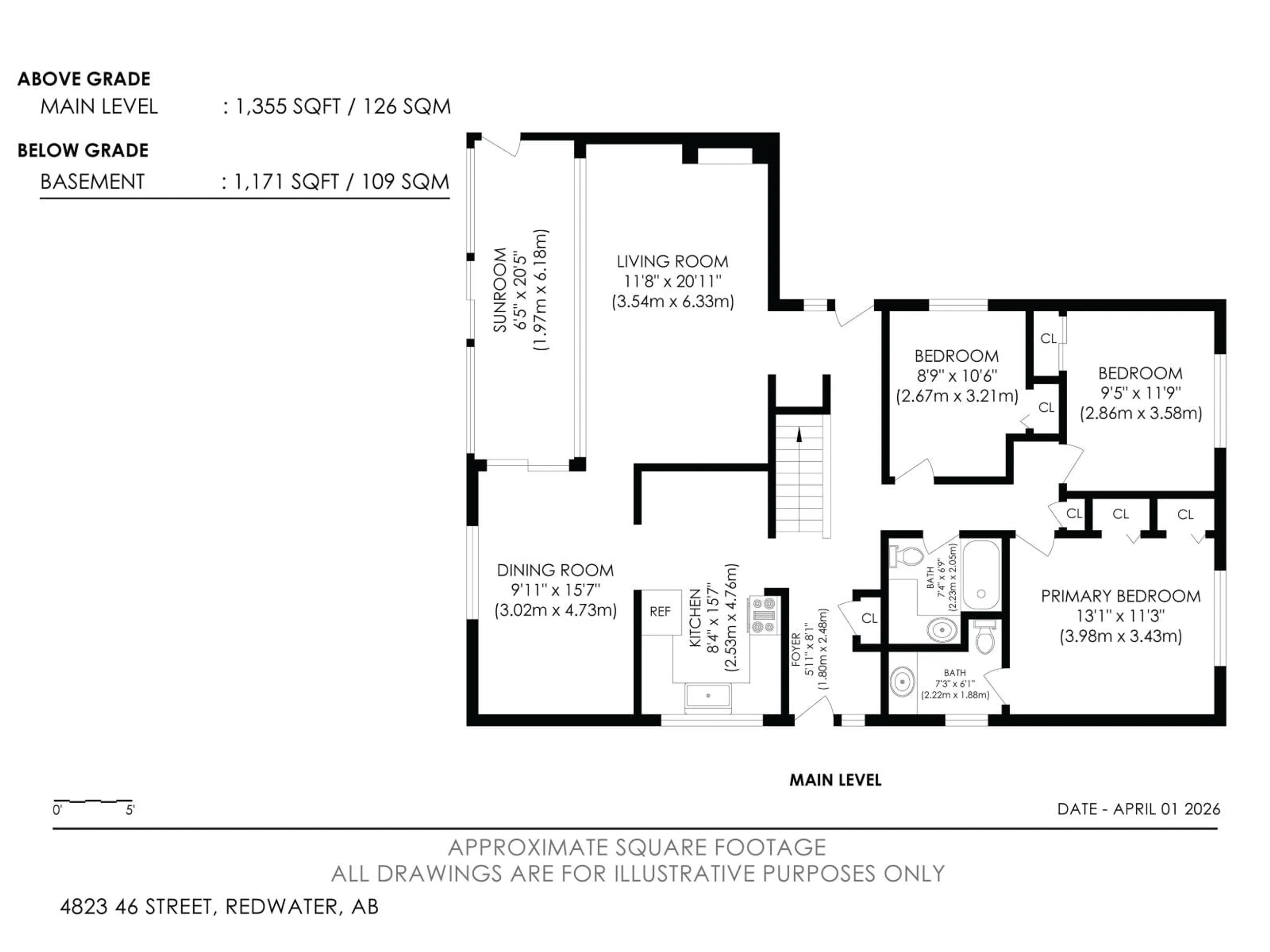 Floor plan for 4823 46 ST, Redwater Alberta T0A2W0