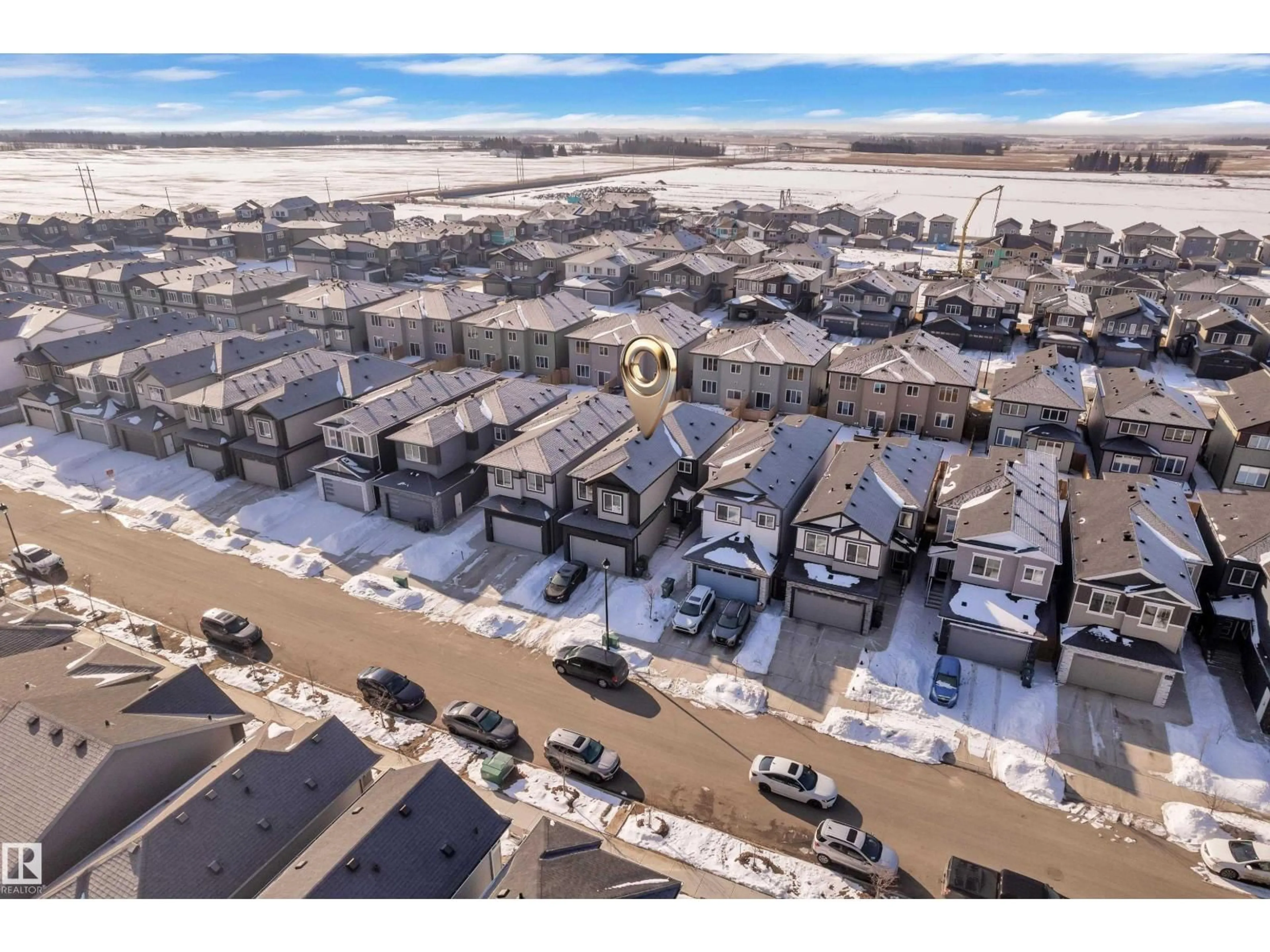 A pic from outside/outdoor area/front of a property/back of a property/a pic from drone, water/lake/river/ocean view for 3615 42 AV, Beaumont Alberta T4X3B3