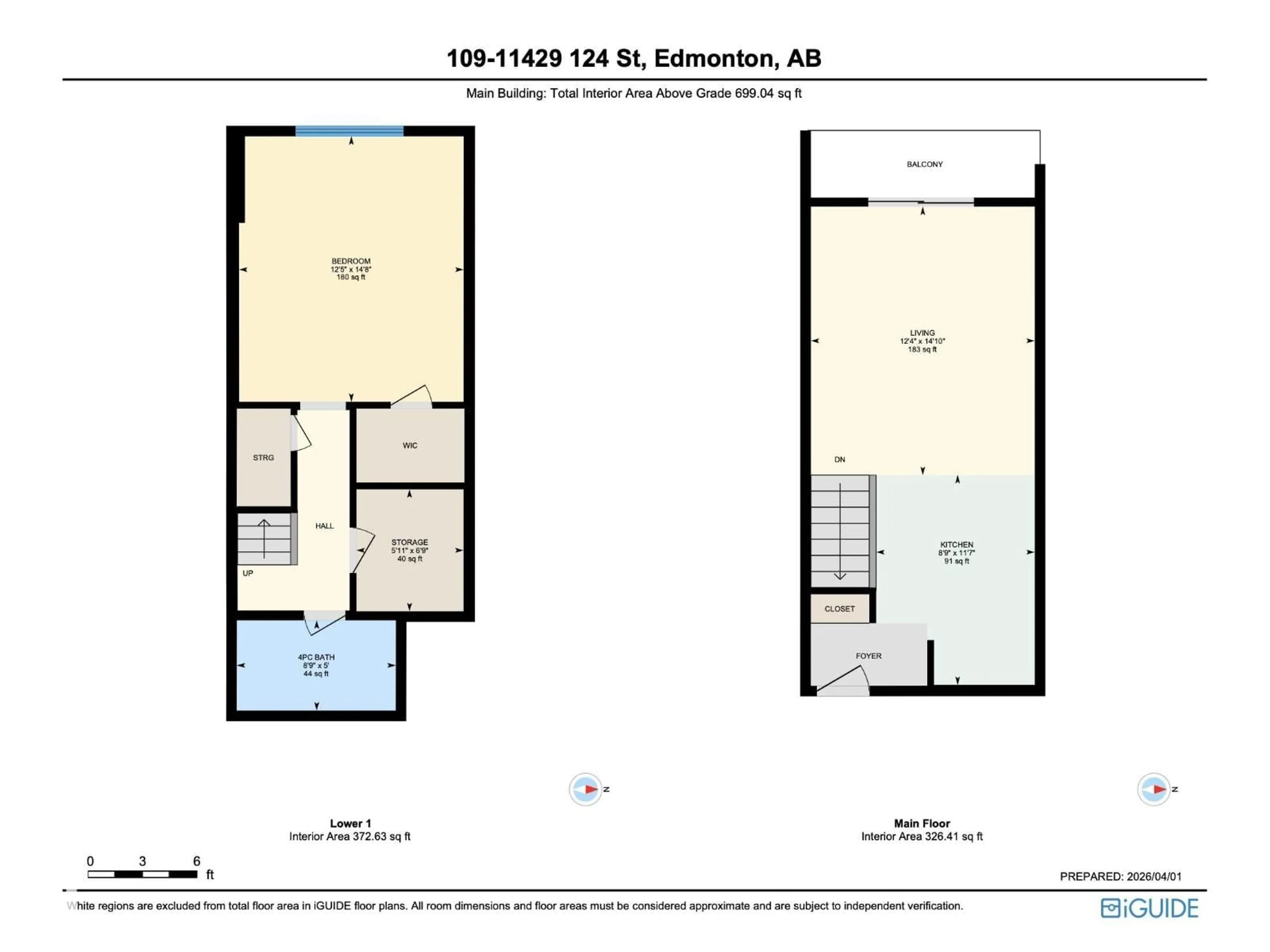 Floor plan for 109 - 11429 124 ST NW, Edmonton Alberta T5M0K4