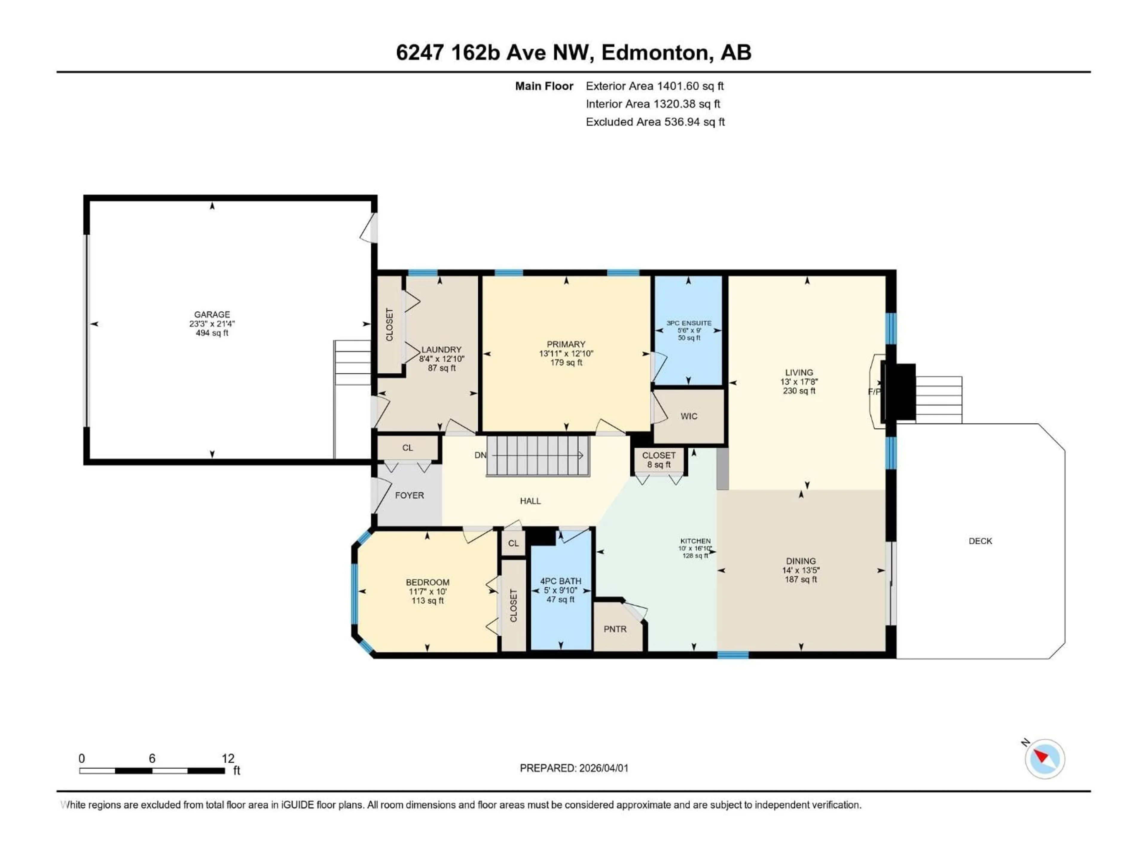 Floor plan for NW - 6247 162B AV, Edmonton Alberta T5Y2S1