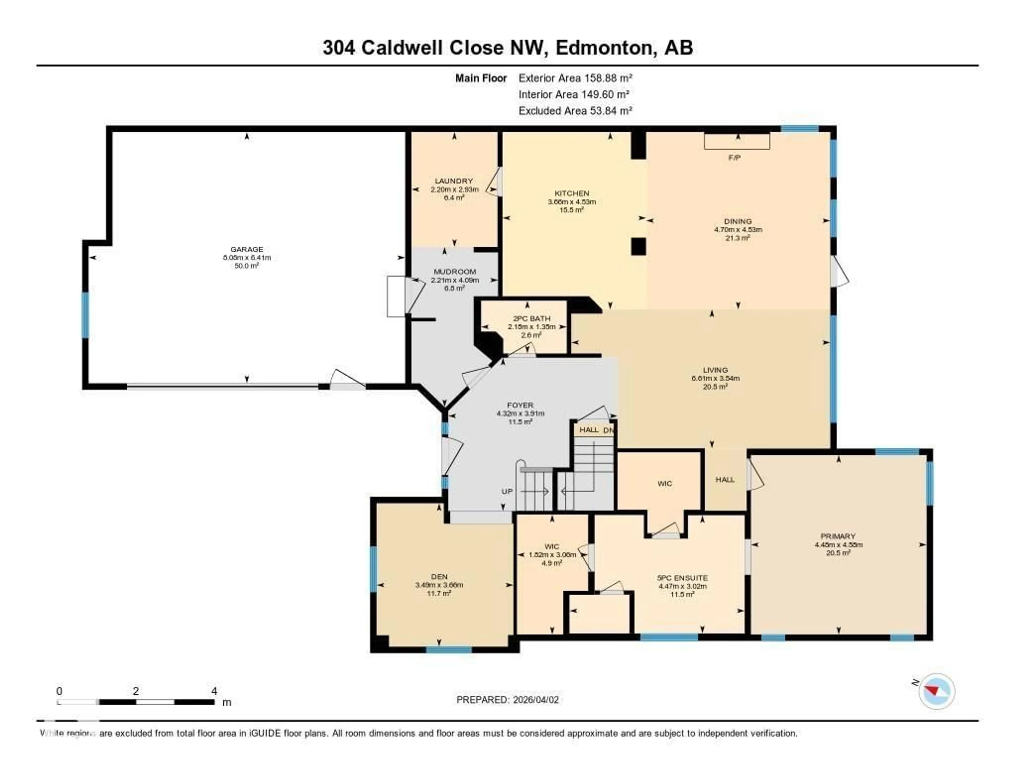 Floor plan for 304 CALDWELL CL, Edmonton Alberta T6M2W9