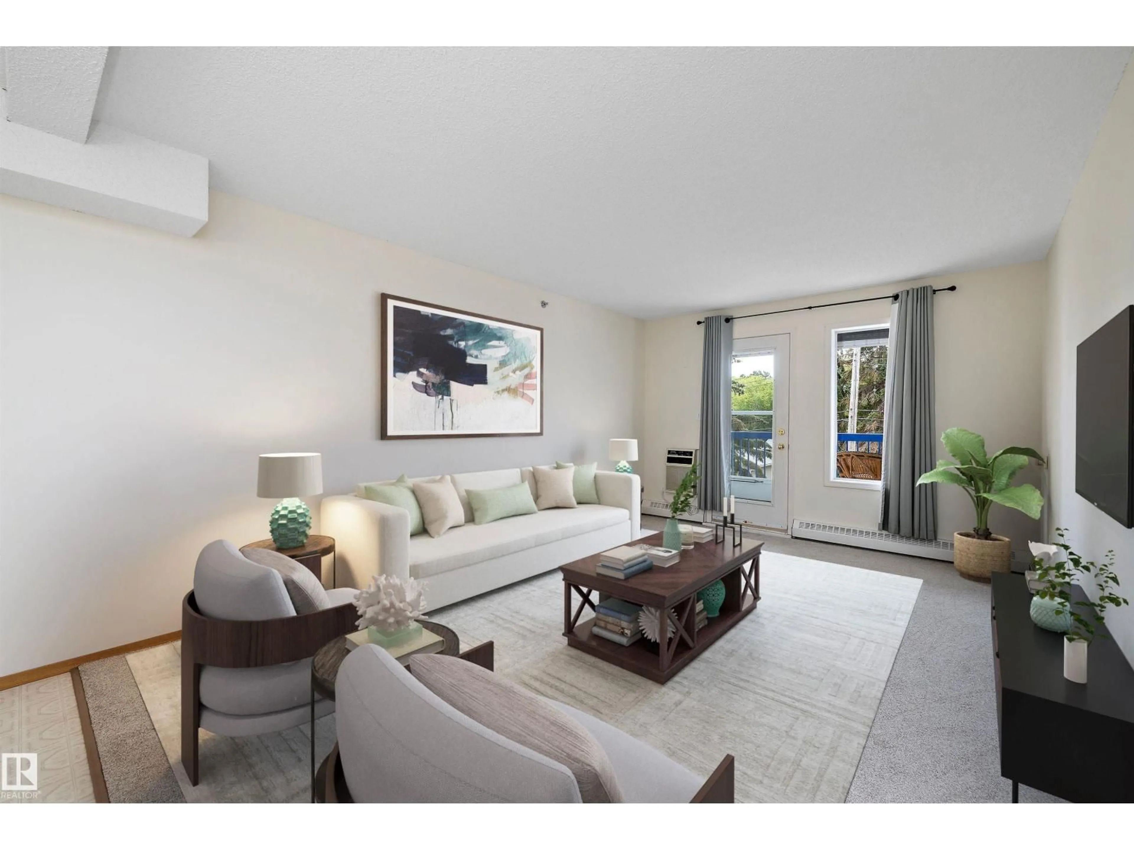 Living room with furniture, unknown for 101 - 4812 51 AV, Stony Plain Alberta T7Z1R2