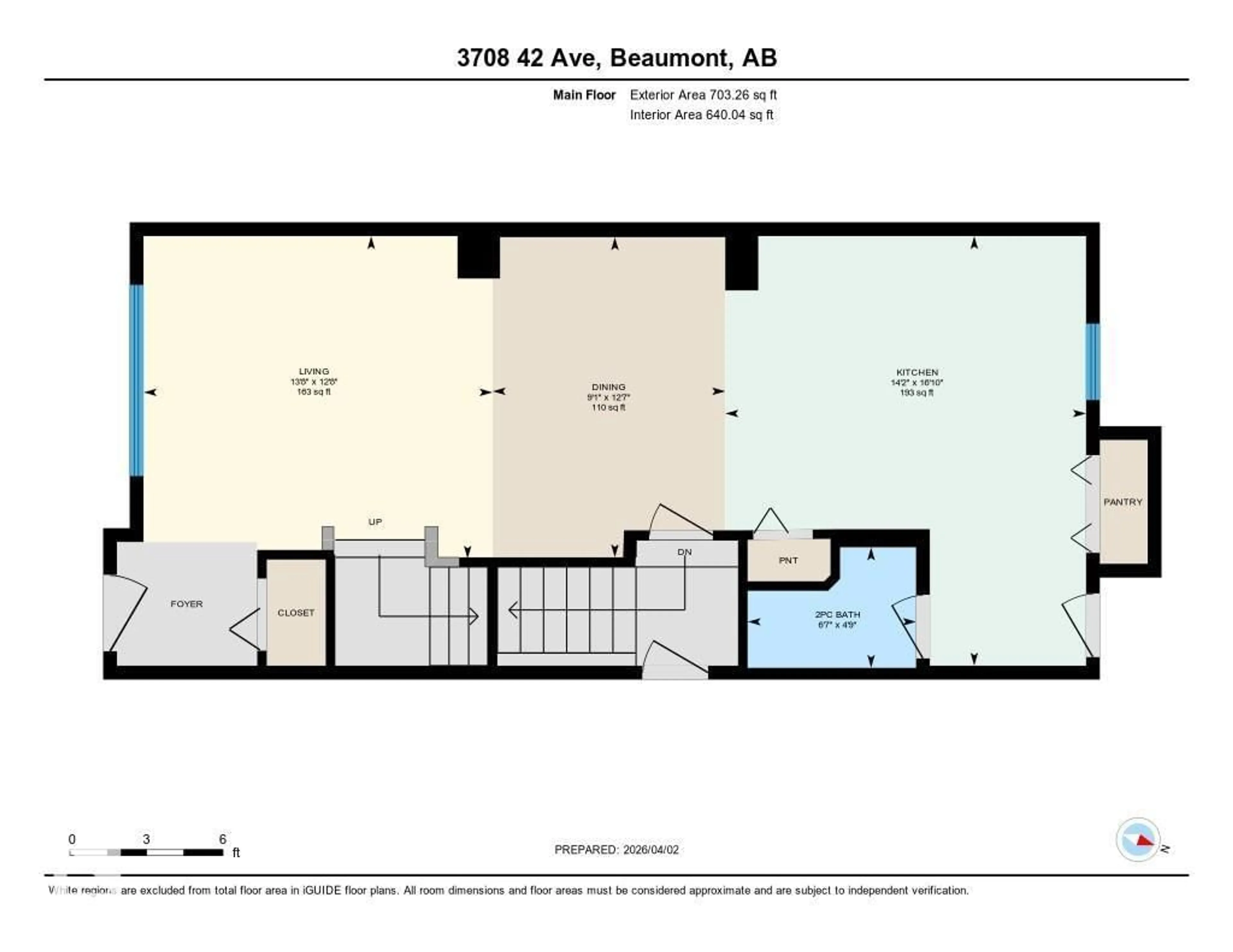 Floor plan for 3708 42 AV, Beaumont Alberta T4X3B3