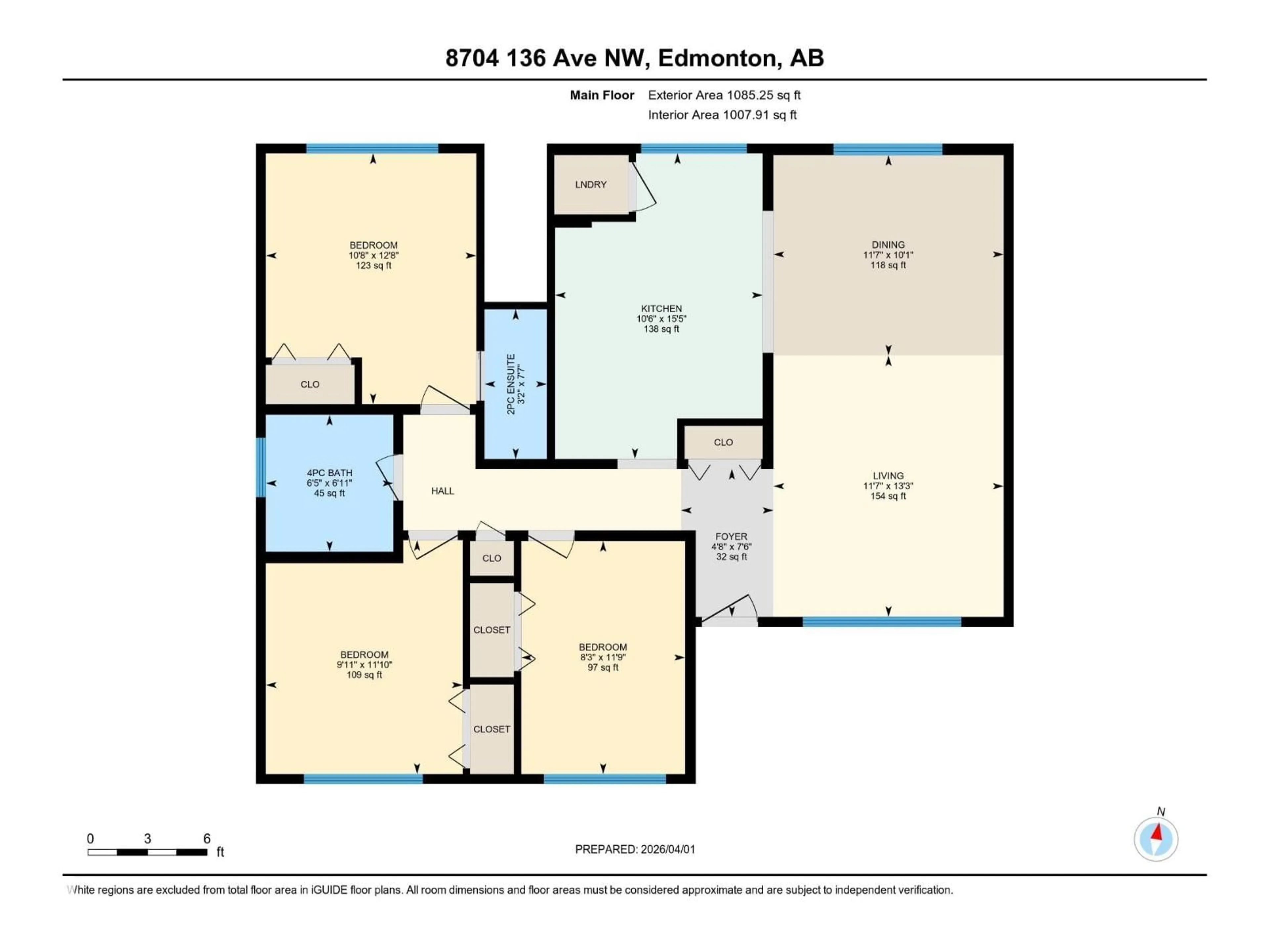 Floor plan for 8704 136 AV, Edmonton Alberta T5E3E6