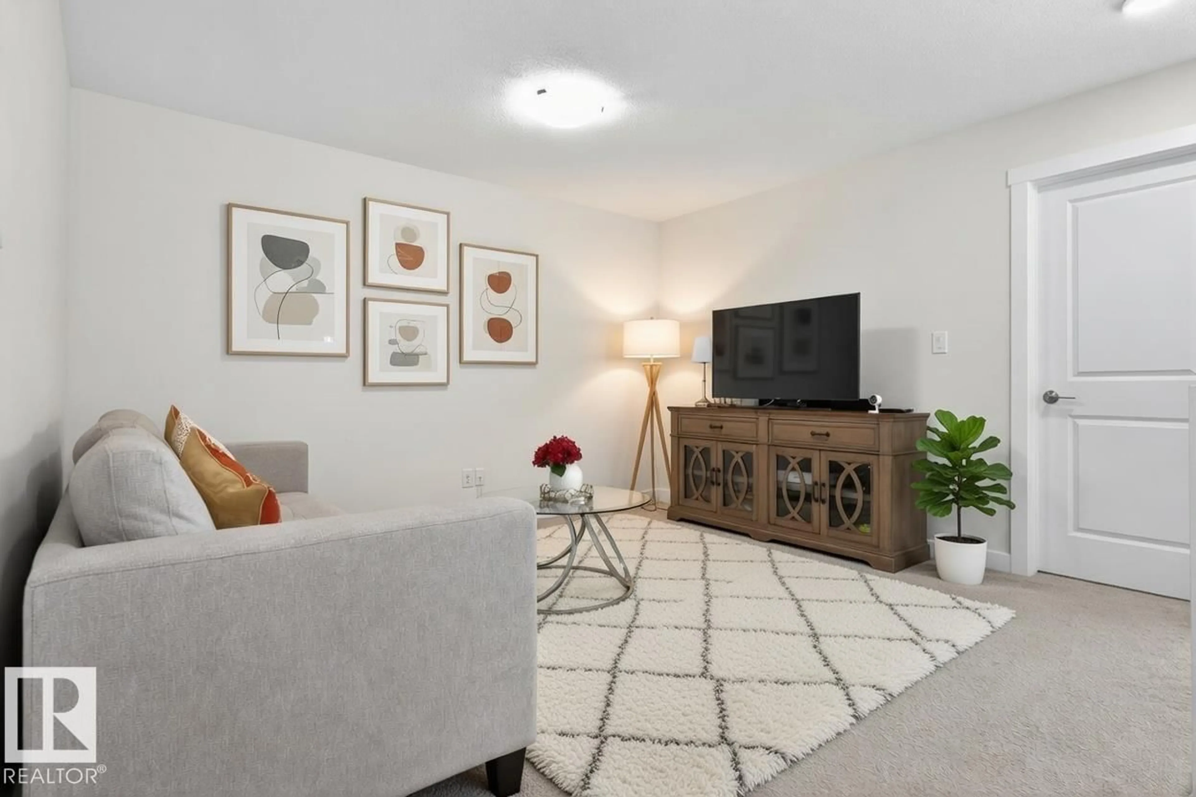 Living room with furniture, unknown for NW - 7344 177 AV, Edmonton Alberta T5Z0V9