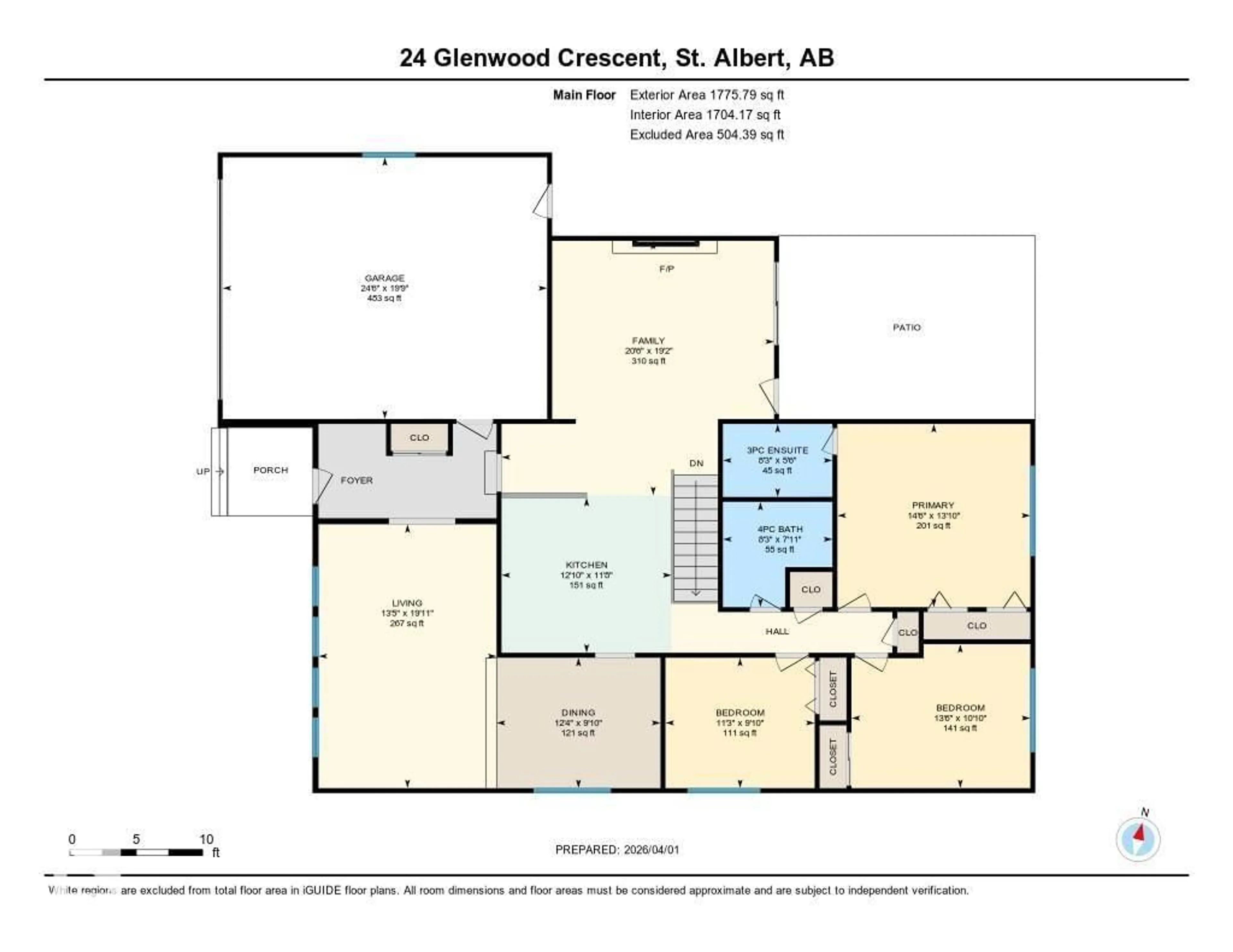 Floor plan for 24 GLENWOOD CR, St. Albert Alberta T8N1X5