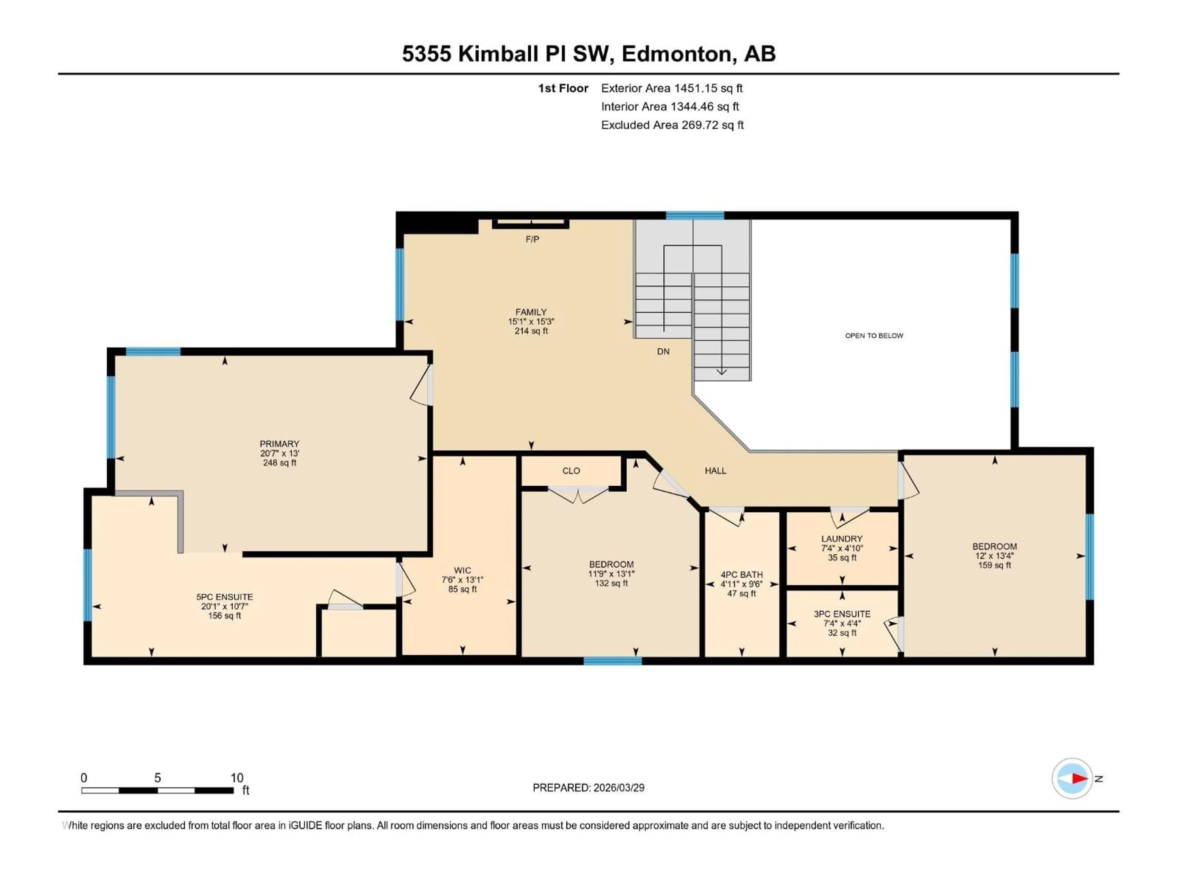 Floor plan for 5355 KIMBALL PL, Edmonton Alberta T6W5E5